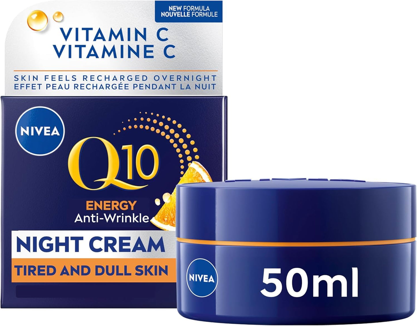 NIVEA Q10 Energy Anti-Wrinkle Night Face Cream, 50ml | Anti wrinkle face moisturizer with Vitamin C and E 🍁 All In One Marketplace Canada