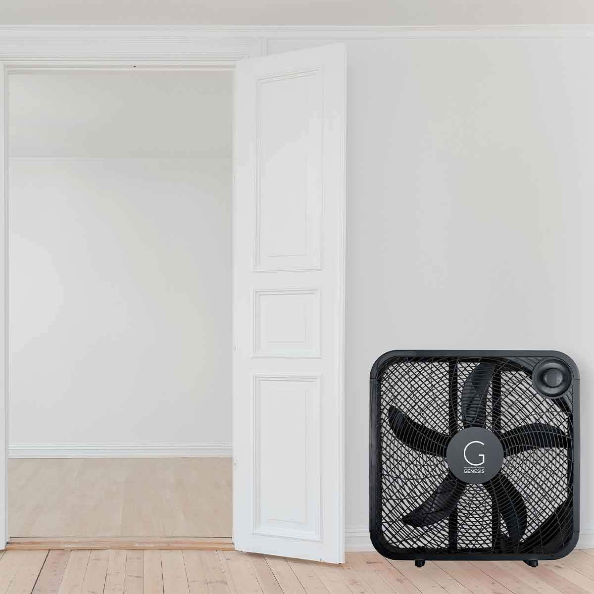 Genesis 20" Box Fan, 3 Settings, Max Cooling Technology, Carry Handle, Black (G20BOX-BLK) 🍁 All In One Marketplace Canada