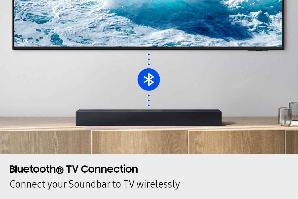 Samsung Sound Bar, HW-B400F/ZC, 2.0 Channel, 140 watts, Dolby Digital, DTS, Bluetooth, HDMI ARC