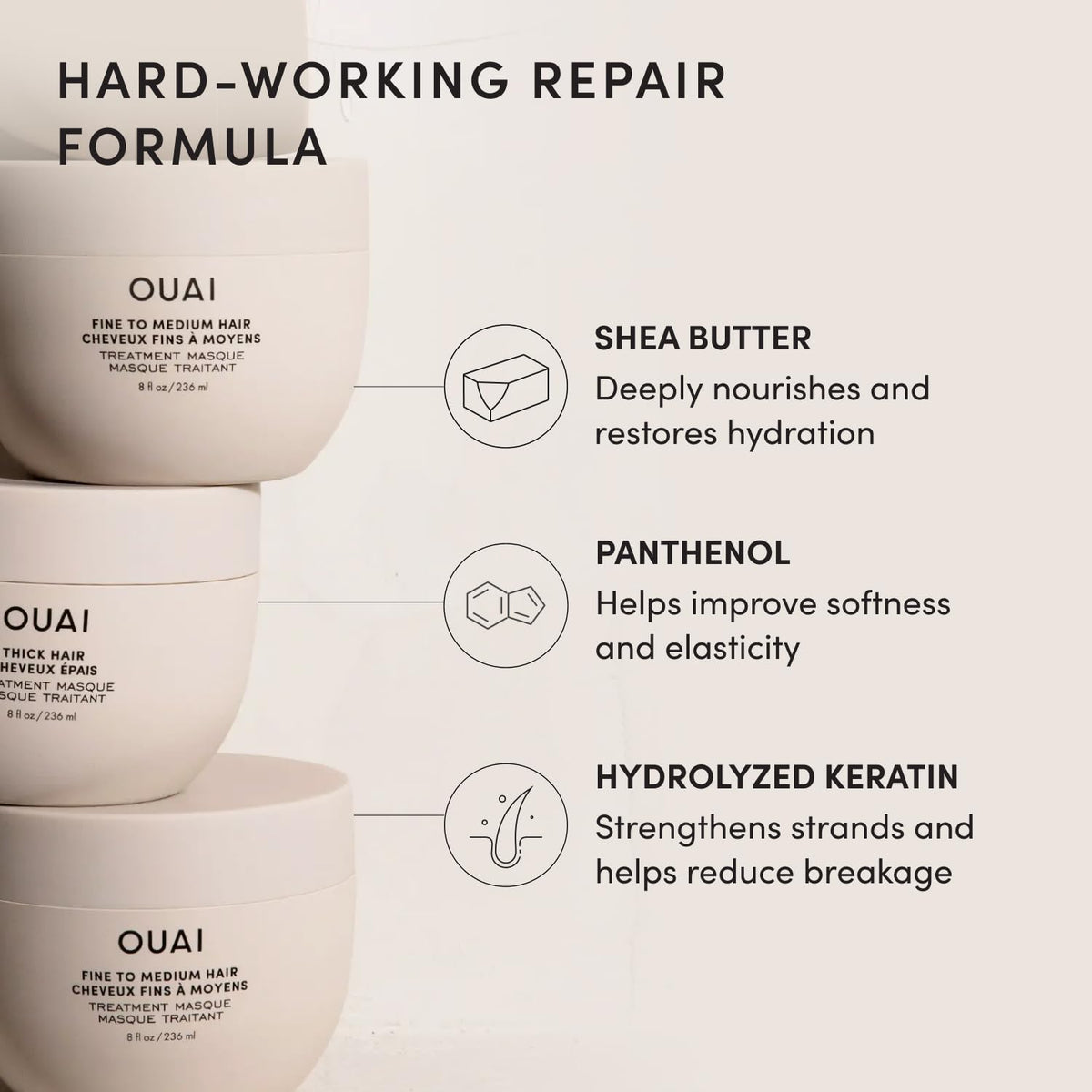 OUAI Fine to Medium Hair Treatment Mask- Deep Conditioning Hair Mask (8 oz) 🍁 All In One Marketplace Canada