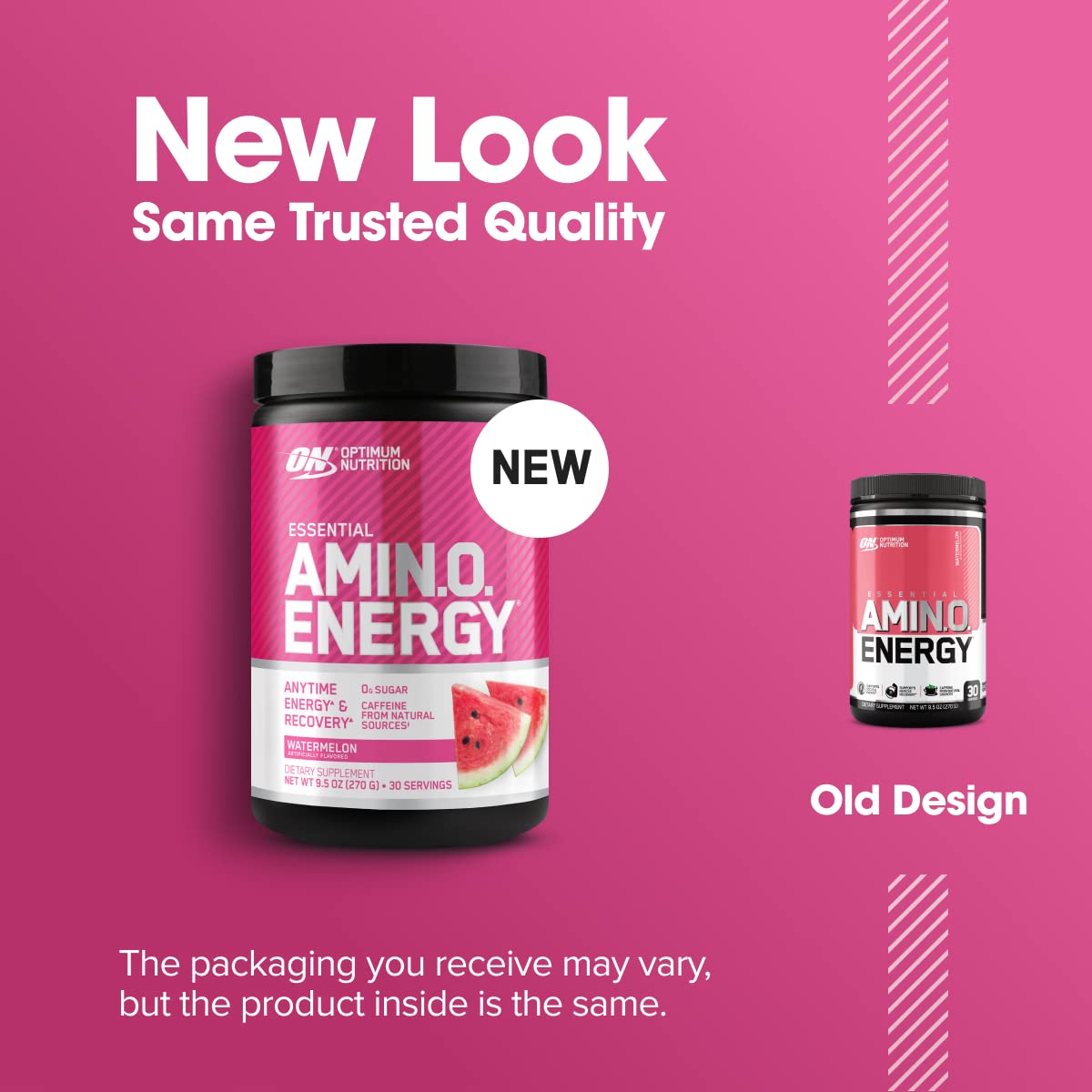Optimum Nutrition Amino Energy Powder: Pre- workout & Anytime energy with Green tea, Green coffee extract + BCAA's - Watermelon: 30 servings [270g] (packaging may vary) 🍁 All In One Marketplace Canada