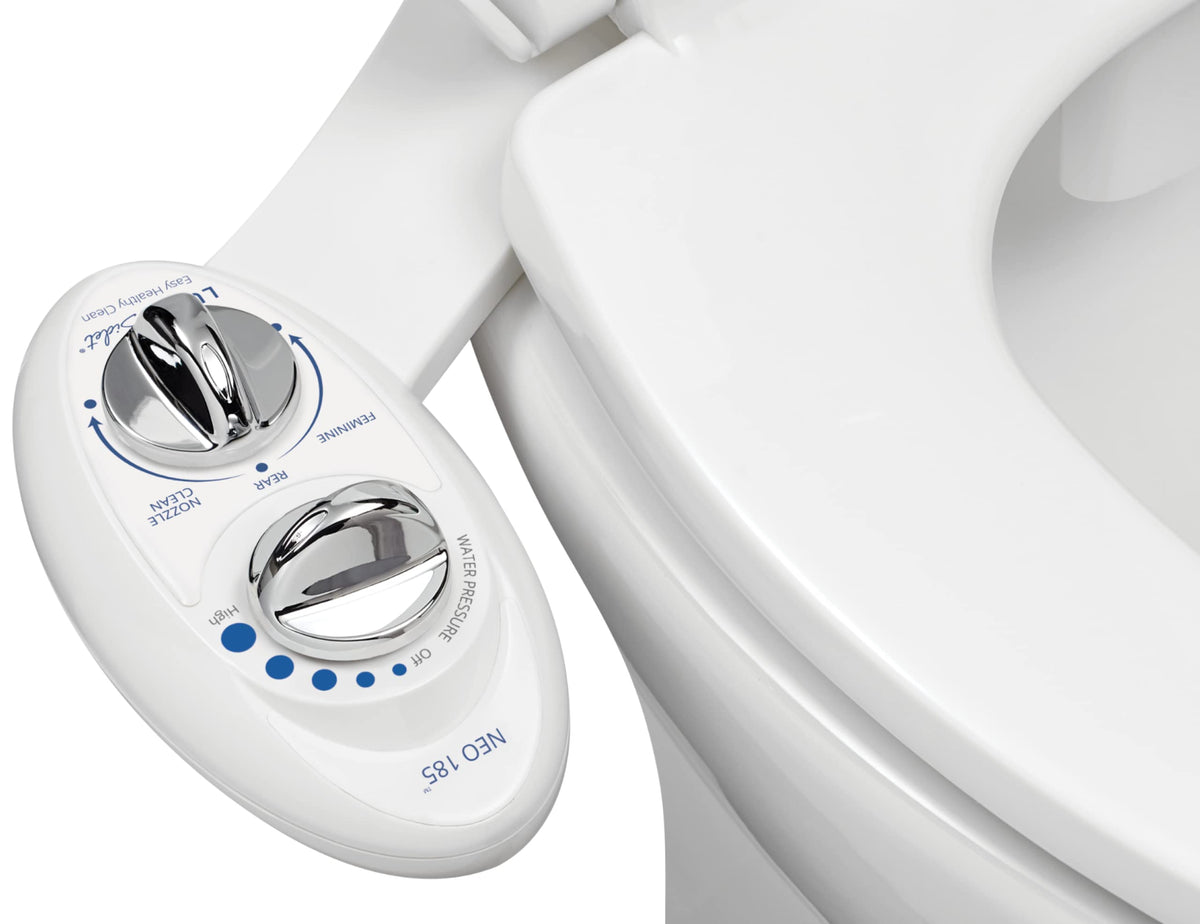 LUXE Bidet NEO 185 - Dual Nozzle, Self-Cleaning, Non-Electric Bidet Attachment for Toilet Seat, Adjustable Water Pressure, Rear & Feminine Wash (White) 🍁 All In One Marketplace Canada
