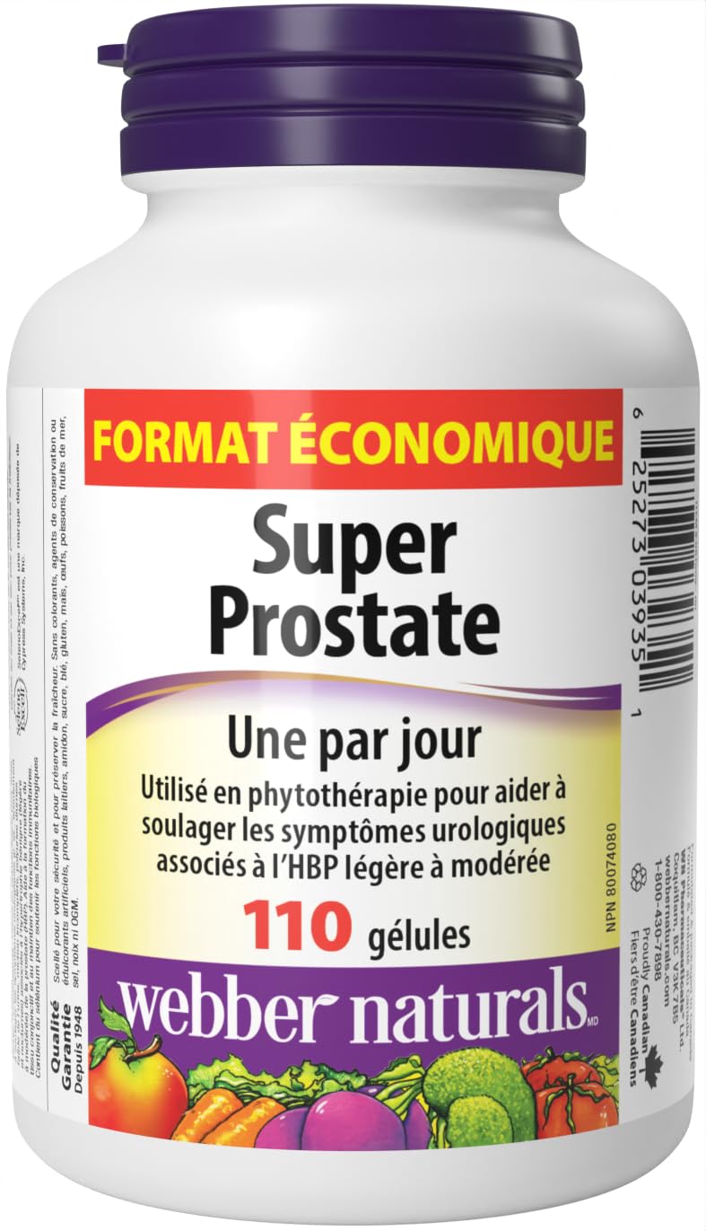 Webber Naturals Super Prostate, 110 Softgels, Helps Relieve Urological Symptoms, Comprehensive Formula Containing Saw Palmetto 🍁 All In One Marketplace Canada