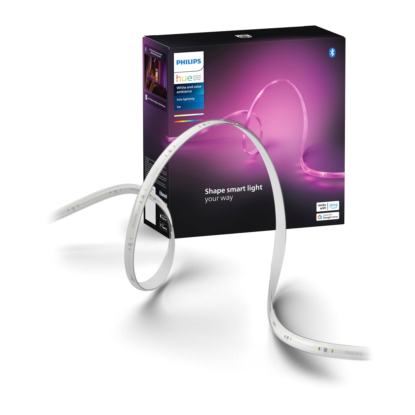 Philips Hue Indoor 3M (10FT) Smart LED Solo lightstrip Base Kit - 1 Pack - Control with Hue App - Works with Alexa, Google Assistant and Apple HomeKit 🍁 All In One Marketplace Canada