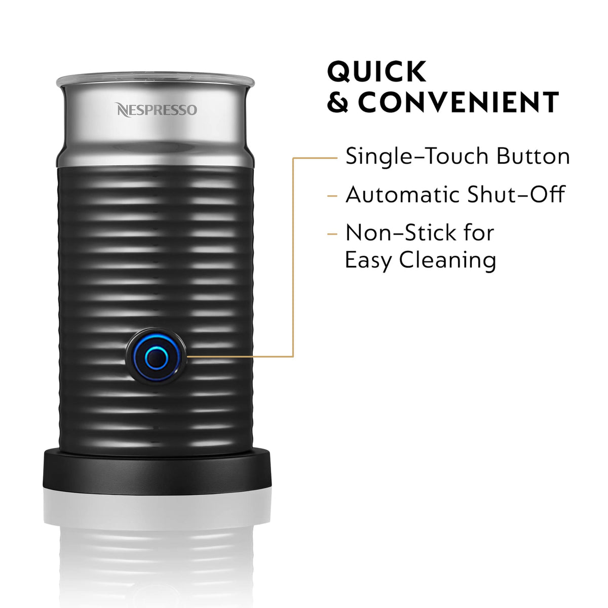 Nespresso Aeroccino 3 Milk Frother - Automatic Hot & Cold Foam Maker for Coffee, Latte, Cappuccino, and Macchiato - Black 🍁 All In One Marketplace Canada