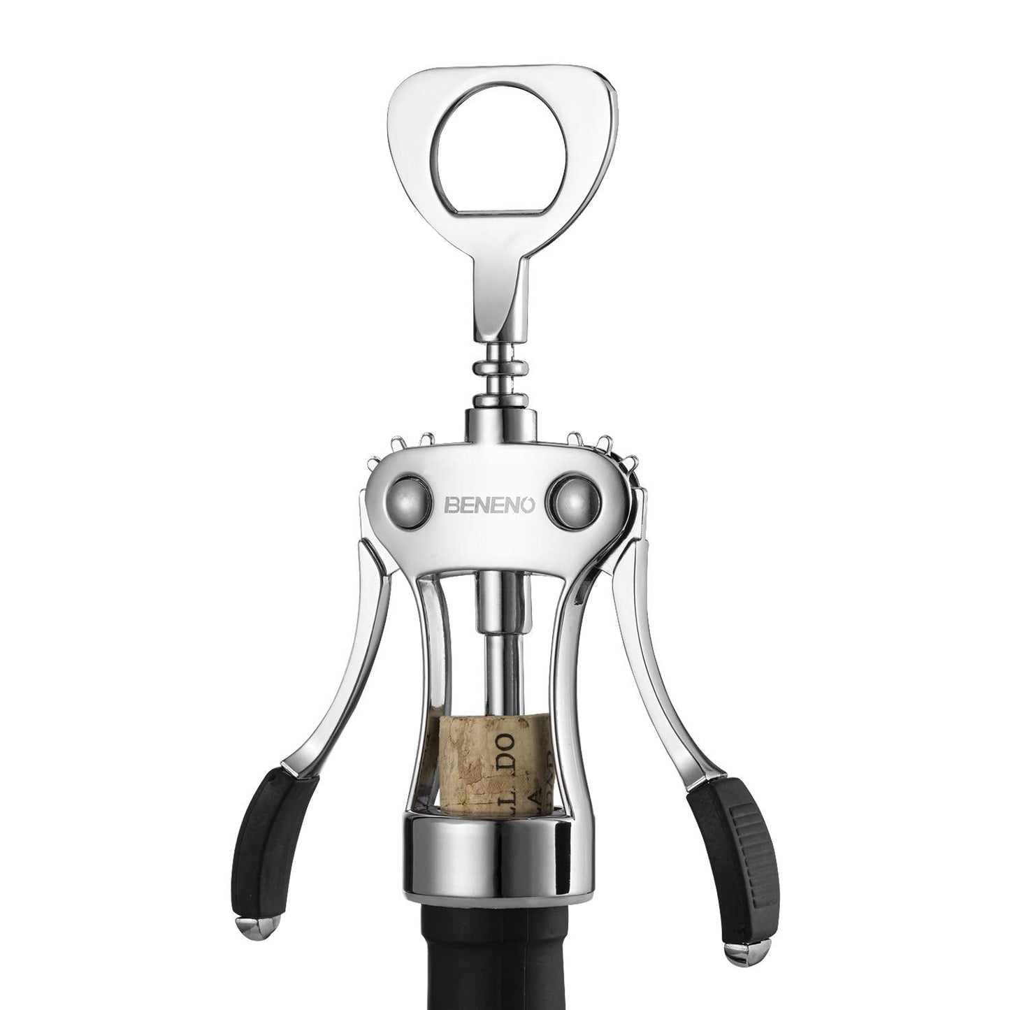 Wine Opener, BENENO Zinc Alloy Premium Wine Bottle Opener Wing Corkscrew with Multifunctional Corks and Caps Bottle Opener, Upgrade 🍁 All In One Marketplace Canada