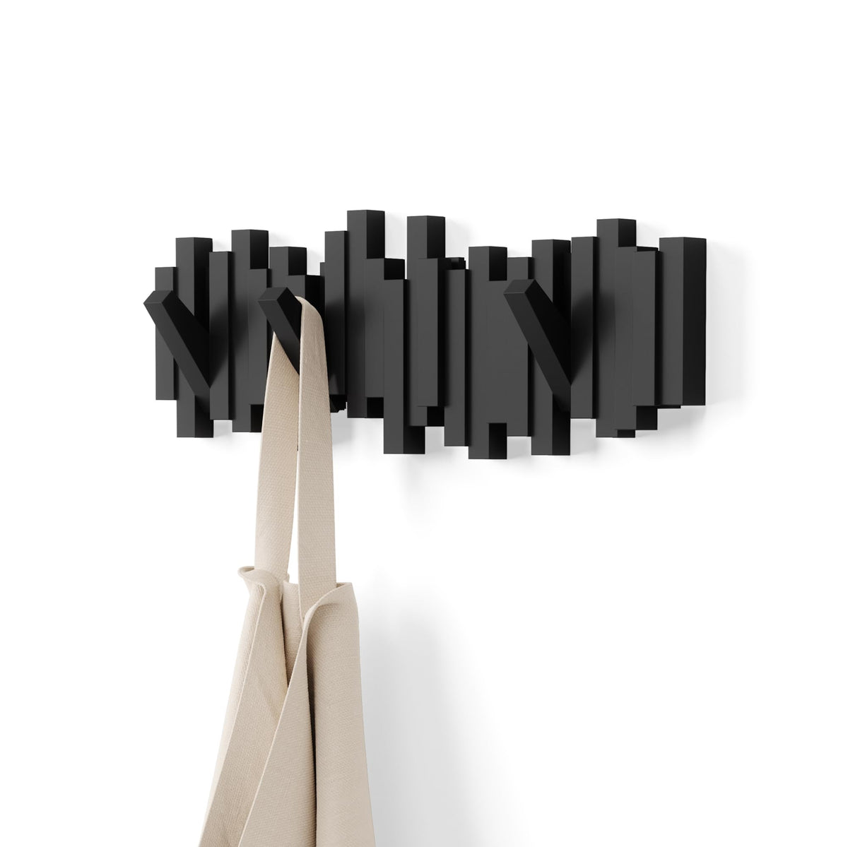 Umbra Sticks Wall-Mounted Coat Rack Rail Hook with 5 Retractable Pegs – Modern, Space-Saving Storage Organizer, Black 🍁 All In One Marketplace Canada