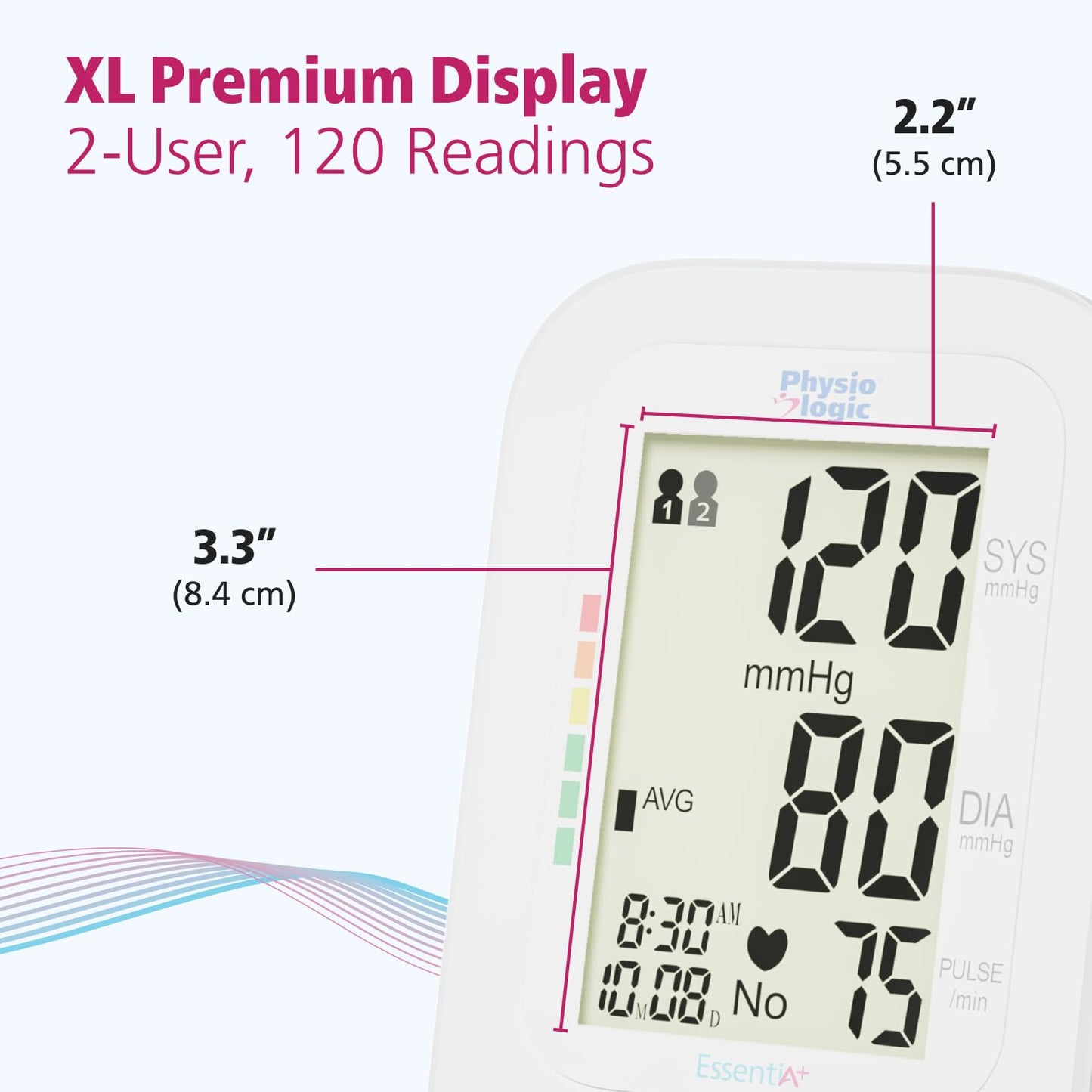 Physio Logic Essentia+ Clinically Accurate, Affordable Blood Pressure Monitor for Home Use, Easy 1-Touch Operation, Premium XL Display, 2-User, 120 Readings, Wide Cuff (22–42 cm), Compact Carry Case 🍁 All In One Marketplace Canada