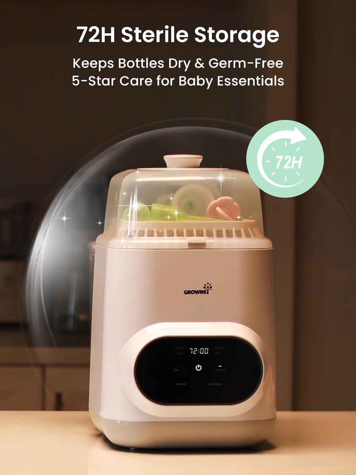 Grownsy EaseClean Bottle Washer Pro | All-in-One Bottle Washer and Sterilizer and Dryer | Baby Bottle Washer for Bottles, Pump Parts & Baby Essentials | Replaces Hand Washing 🍁 All In One Marketplace Canada
