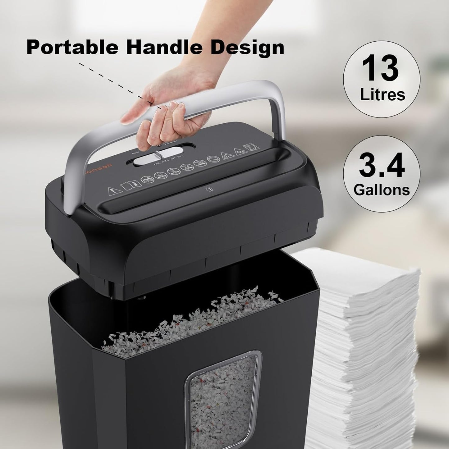 Bonsaii 6-Sheet Crosscut Paper Shredder for Home Use, Small Paper Shredder for Home Office, Portable Document Shredder with 3.4 Gal Wastebasket (C237-B) 🍁 All In One Marketplace Canada