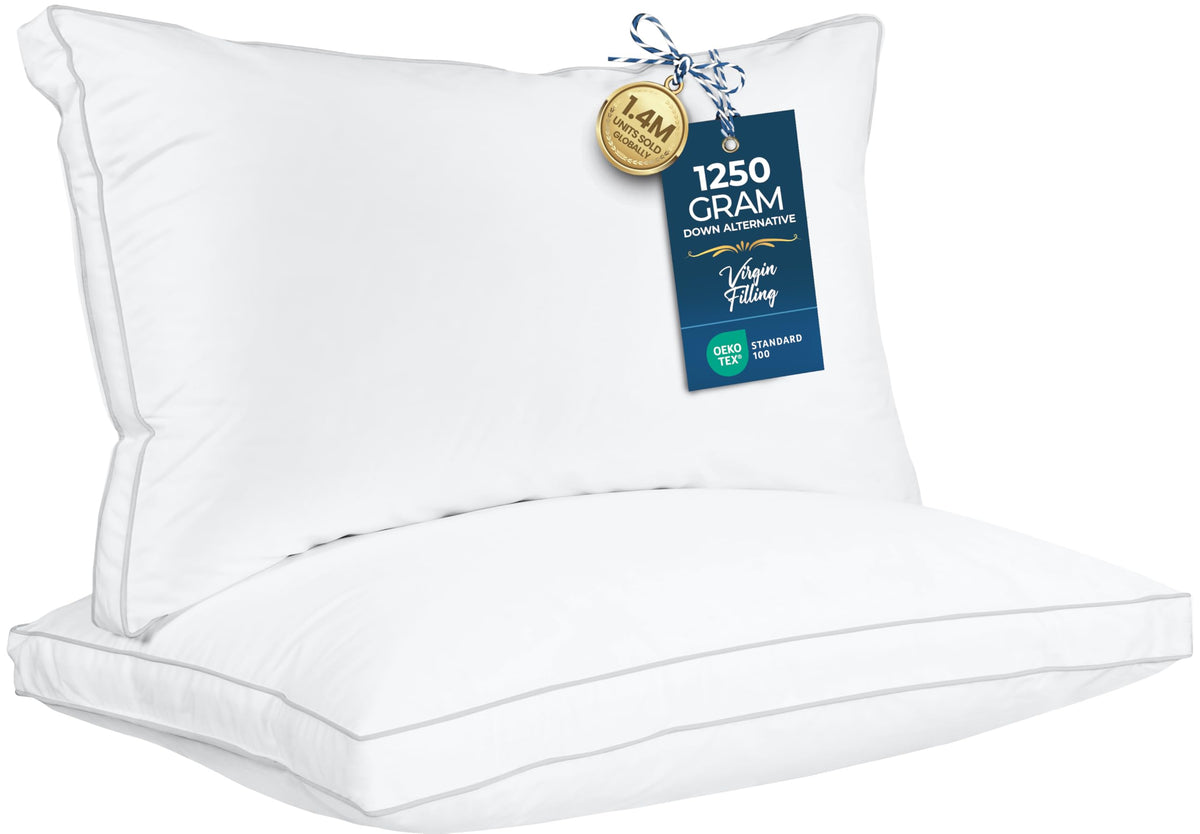Utopia Bedding Bed Pillows for Sleeping King Size (White), Set of 2, Cooling Hotel Quality, Gusseted Pillow for Back, Stomach or Side Sleepers 🍁 All In One Marketplace Canada