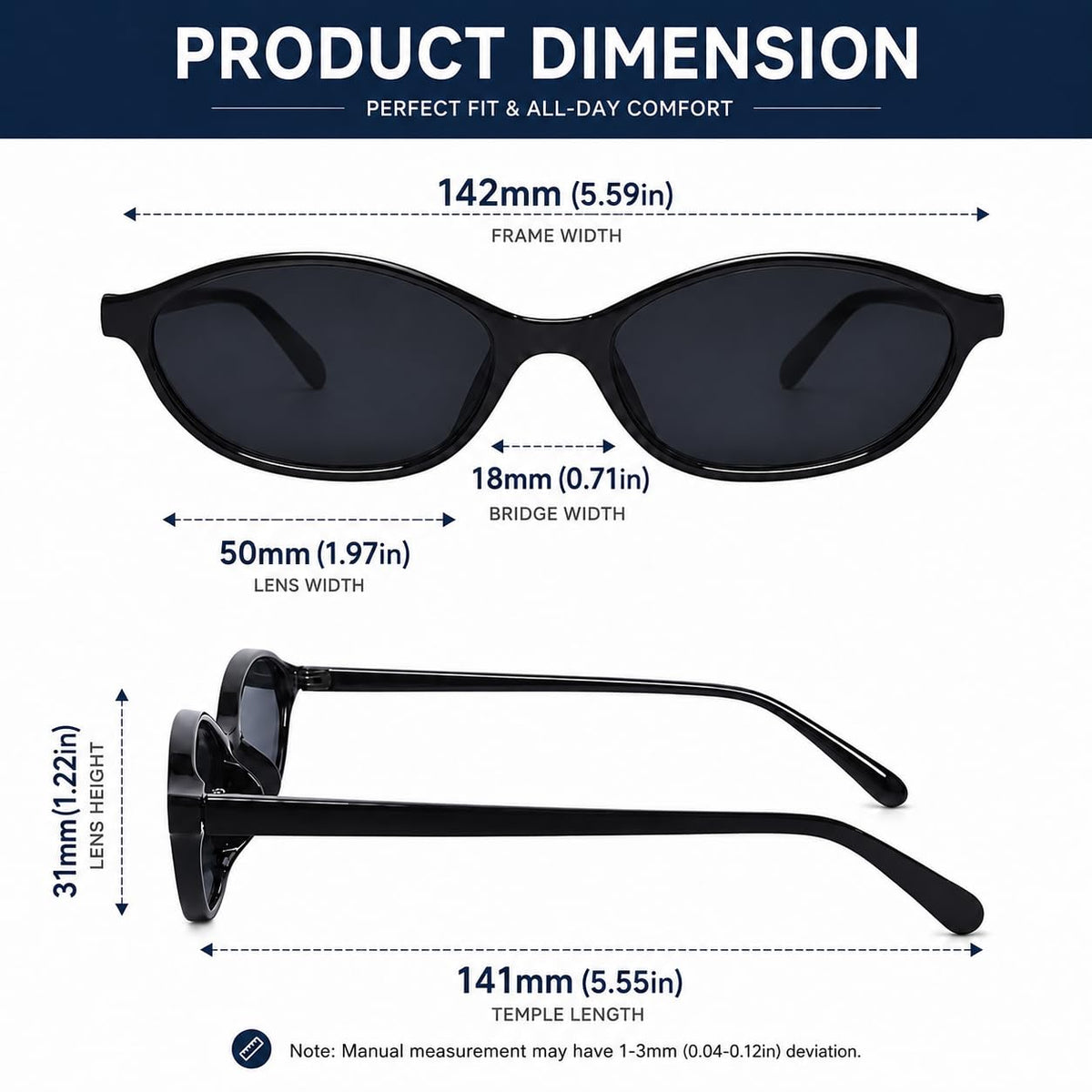 Retro Oval Cat Eye Sunglasses for Women 90s Trendy Small Lightweight Y2k Narrow Sunnies Cateye UV400 Sun Glasses 8057 Black+Brown+Tortoise 🍁 All In One Marketplace Canada