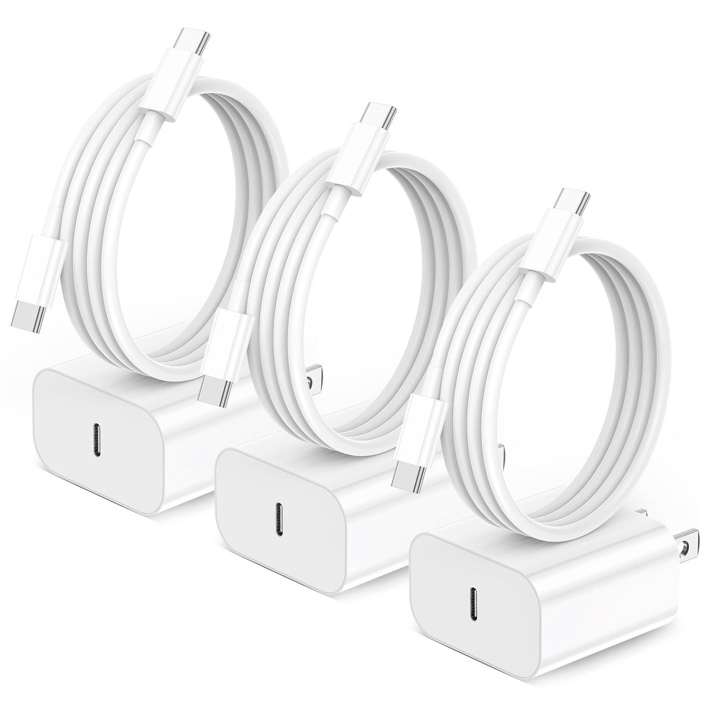 iPhone 17 16 15 Charger,3 Pack 20W USB-C Fast Wall Charger with 6ft USB C to USB C Cable for iPhone 17/16/16 Pro Max/16 Plus/15/15 Pro Max/15 Plus/iPad Air/iPad and More 🍁 All In One Marketplace Canada