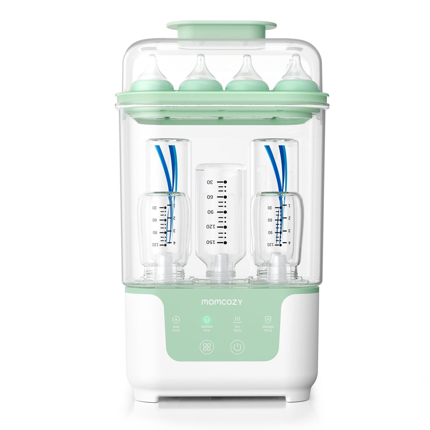 Momcozy Bottle Sterilizer and Dryer, Modular Nesting Space Saving Design, 6 Bottles Capacity, 4 in 1 Compact Sterilizer for Baby Bottles, Breast Pump Parts & Newborn Essentials, Drying Rack Included 🍁 All In One Marketplace Canada