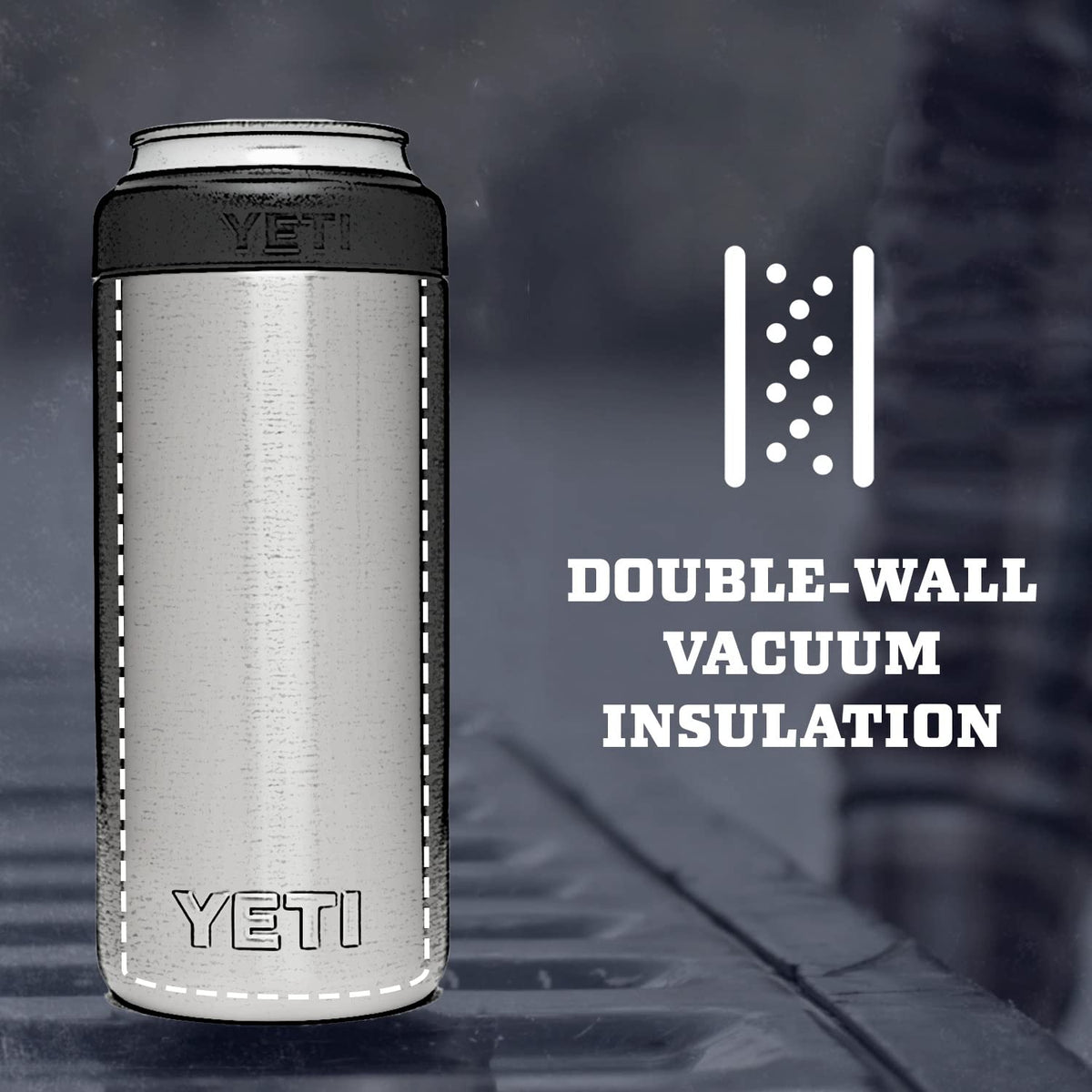 YETI Rambler 12 oz. Colster Slim Can Insulator for The Slim Hard Seltzer Cans, Black 🍁 All In One Marketplace Canada