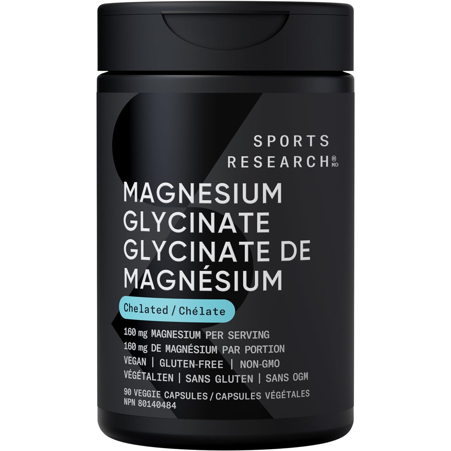 Sports Research® Magnesium Glycinate 160mg - Chelated Magnesium to Support Restful Sleep & Enzymatic Processes - Liquid Softgels - 60 Count - Non-GMO, Gluten-Free Supplement for Daily Use 🍁 All In One Marketplace Canada