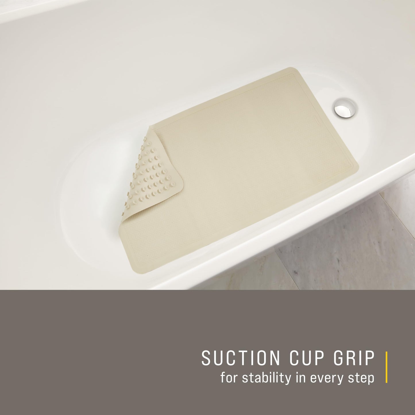Rubbermaid Commercial Products Bath Tub and Shower Mat | Large - 28 x 16 in. | White | Machine Washable | Safti-Grip Non-Slip Bathroom Mat with Suction Cups for Home/Hotel/Shower/Bathtub 🍁 All In One Marketplace Canada