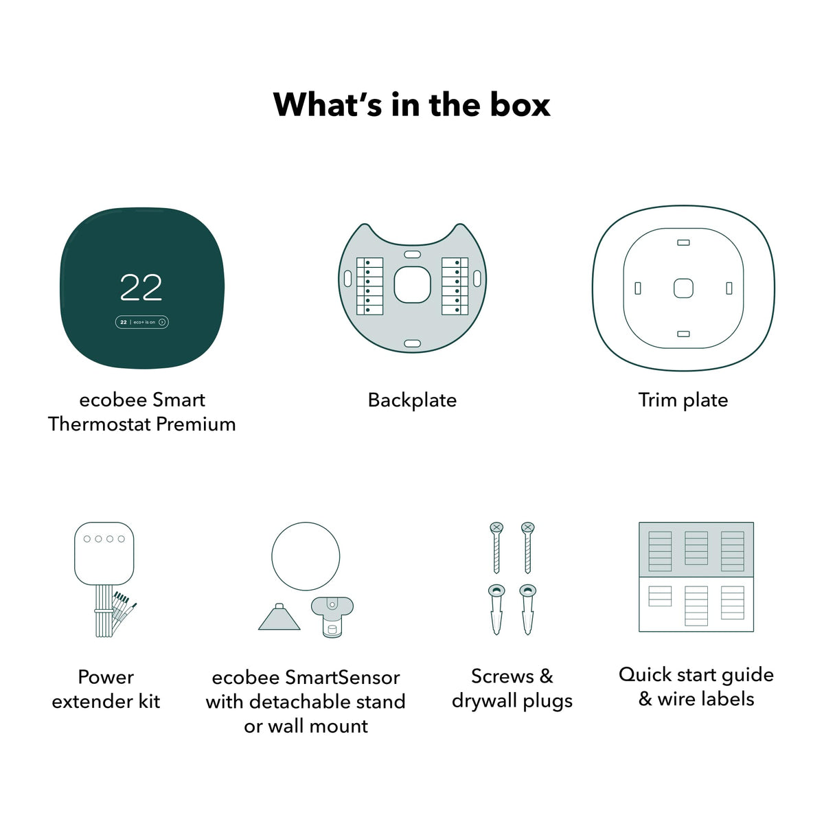 ecobee New Smart Thermostat Premium with Smart Sensor and Air Quality Monitor - Programmable Wifi Thermostat - Works with Siri, Alexa, Google Assistant 🍁 All In One Marketplace Canada