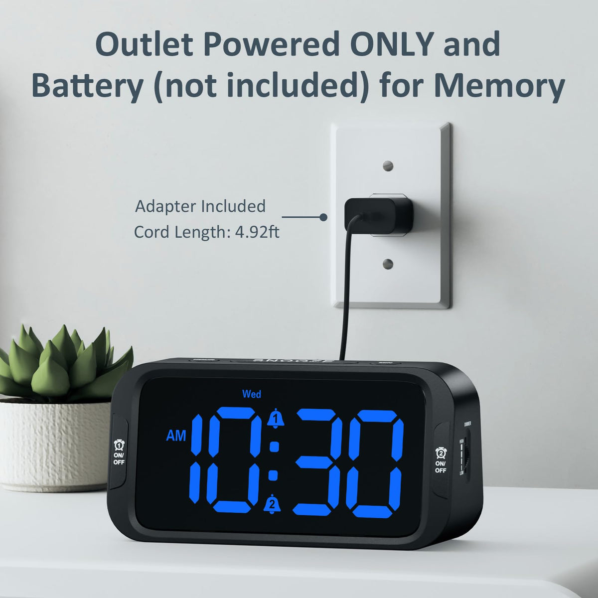 Odokee Digital Dual Alarm Clock for Bedroom, Easy to Set, 0-100% Dimmer, USB Charger, 5 Sounds Adjustable Volume, Weekday/Weekend Mode, Snooze, 12/24Hr, Battery Backup, Compact Clock for Bedside(Blue) 🍁 All In One Marketplace Canada