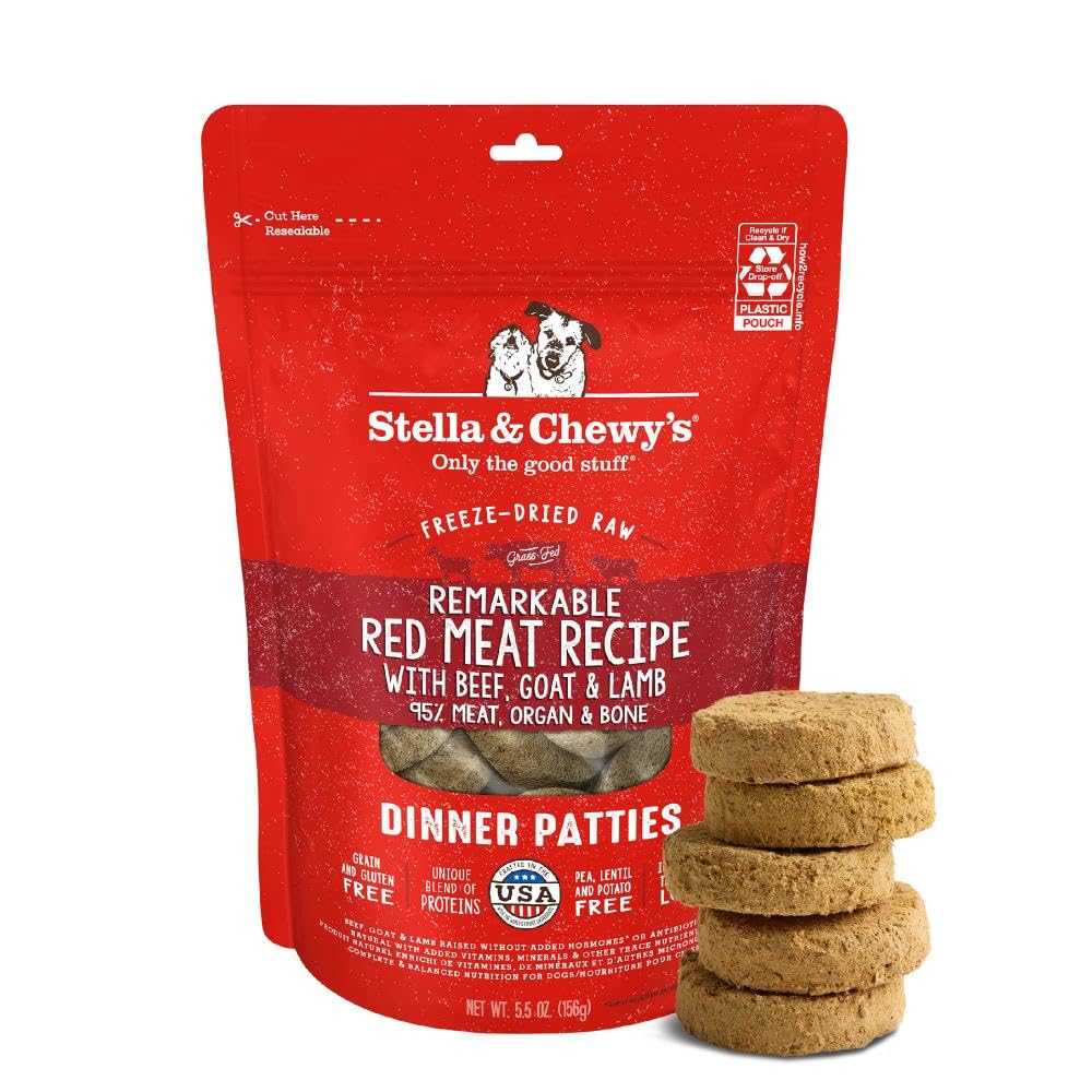 Stella & Chewy’s Freeze Dried Raw Dinner Patties – Grain Free Dog Food, Protein Rich Remarkable Red Meat Recipe – 156g Bag 🍁 All In One Marketplace Canada