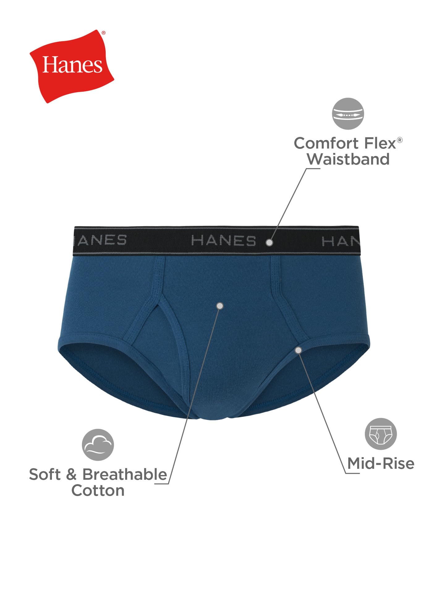 Hanes Men's Plus-Size 6-Pack Freshiq Exposed Waistband Mid-Rise Brief, Dyed Underwear, - Assorted Briefs, Assorted, XX-Large US 🍁 All In One Marketplace Canada