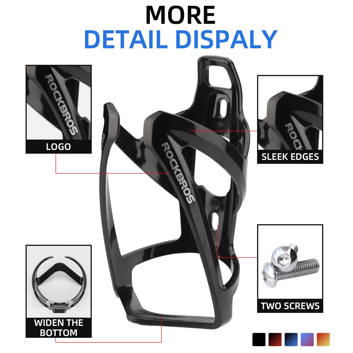 ROCKBROS Bike Water Bottle Holder Ultra-Light Bicycle Bottle Cages with Screws Tool, Universal Bike Cup Holder for Road MTB Mountain Bikes Cycling Accessories（2 Pack） 🍁 All In One Marketplace Canada