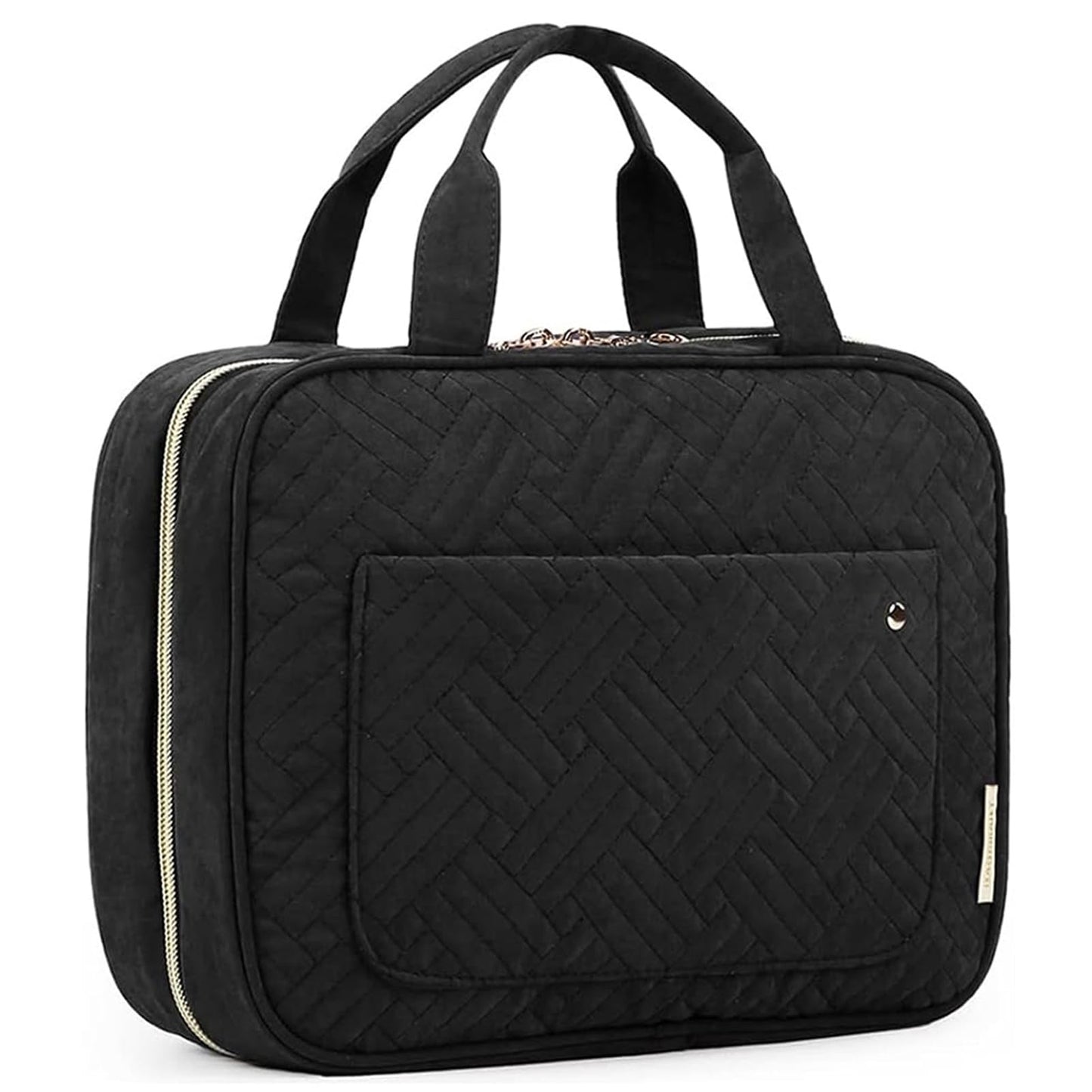 BAGSMART Toiletry Bag Travel Bag with Hanging Hook, Water-resistant Makeup Cosmetic Bag Travel Organizer for Accessories, Shampoo, Full-size Container, Toiletries (Black, Medium) 🍁 All In One Marketplace Canada