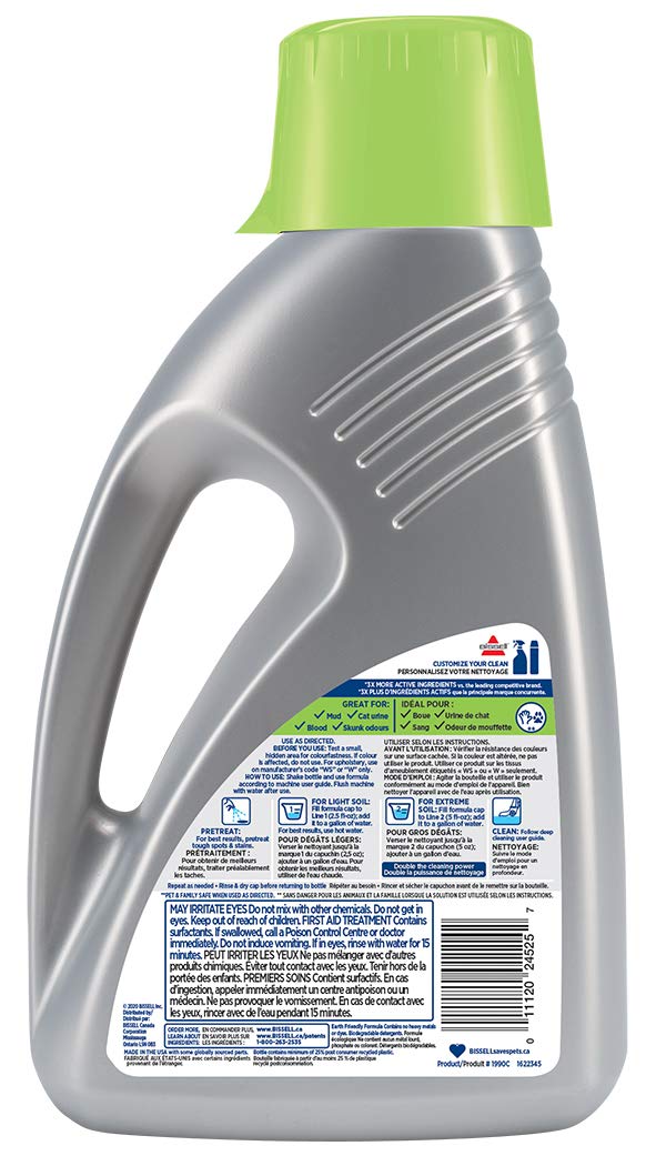 BISSELL Pet Pro OXY Urine Eliminator Formula with OXY for Upright Full-Size Deep Cleaners, Permanently Removes Pet Stains and Odours, Discourages Re-Marking, Safe for Carpet and Upholstery, 1990C 🍁 All In One Marketplace Canada