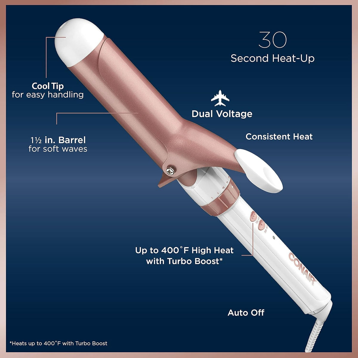 Conair Double Ceramic 1 1/2-Inch Curling Iron, 1 ½ inch barrel produces soft waves – for use on medium and long hair, Hair curler 🍁 All In One Marketplace Canada