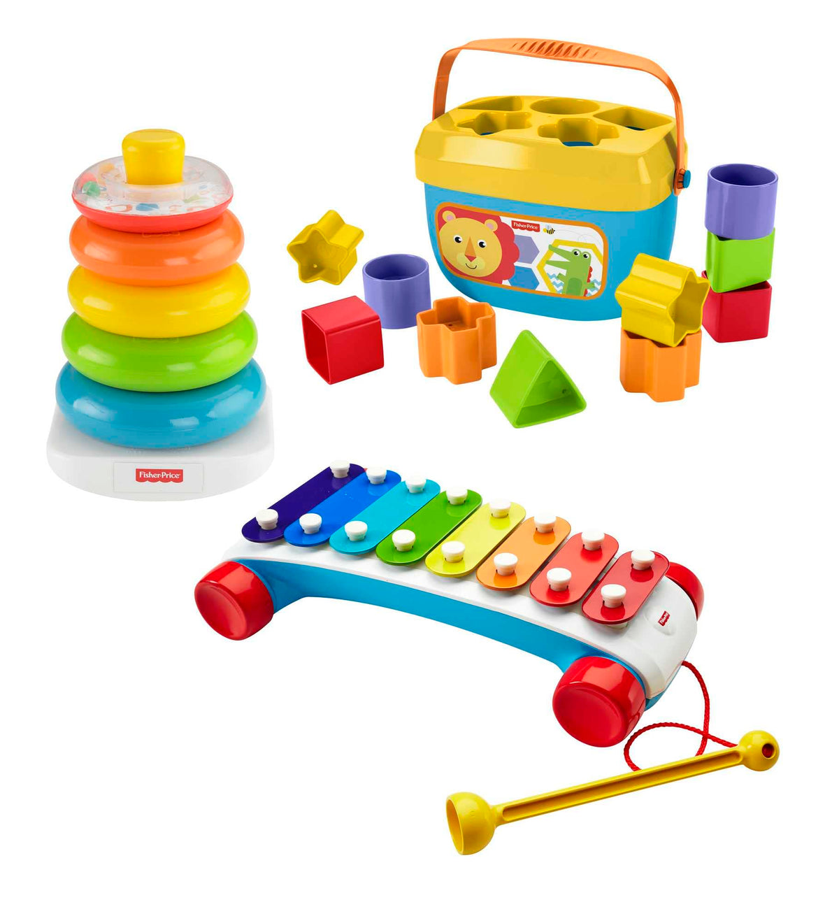 Fisher-Price Classic Infant Trio, toy set of three baby toys for stacking, sorting and musical play 🍁 All In One Marketplace Canada