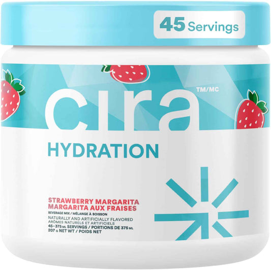 Cira Hydration Electrolytes Powder - Daily Electrolyte Powder, Sugar Free w Himalayan Salt, Magnesium, Potassium, Hydration Powder for Dehydration Relief & Recovery - Strawberry Margarita, 45 Servings 🍁 All In One Marketplace Canada