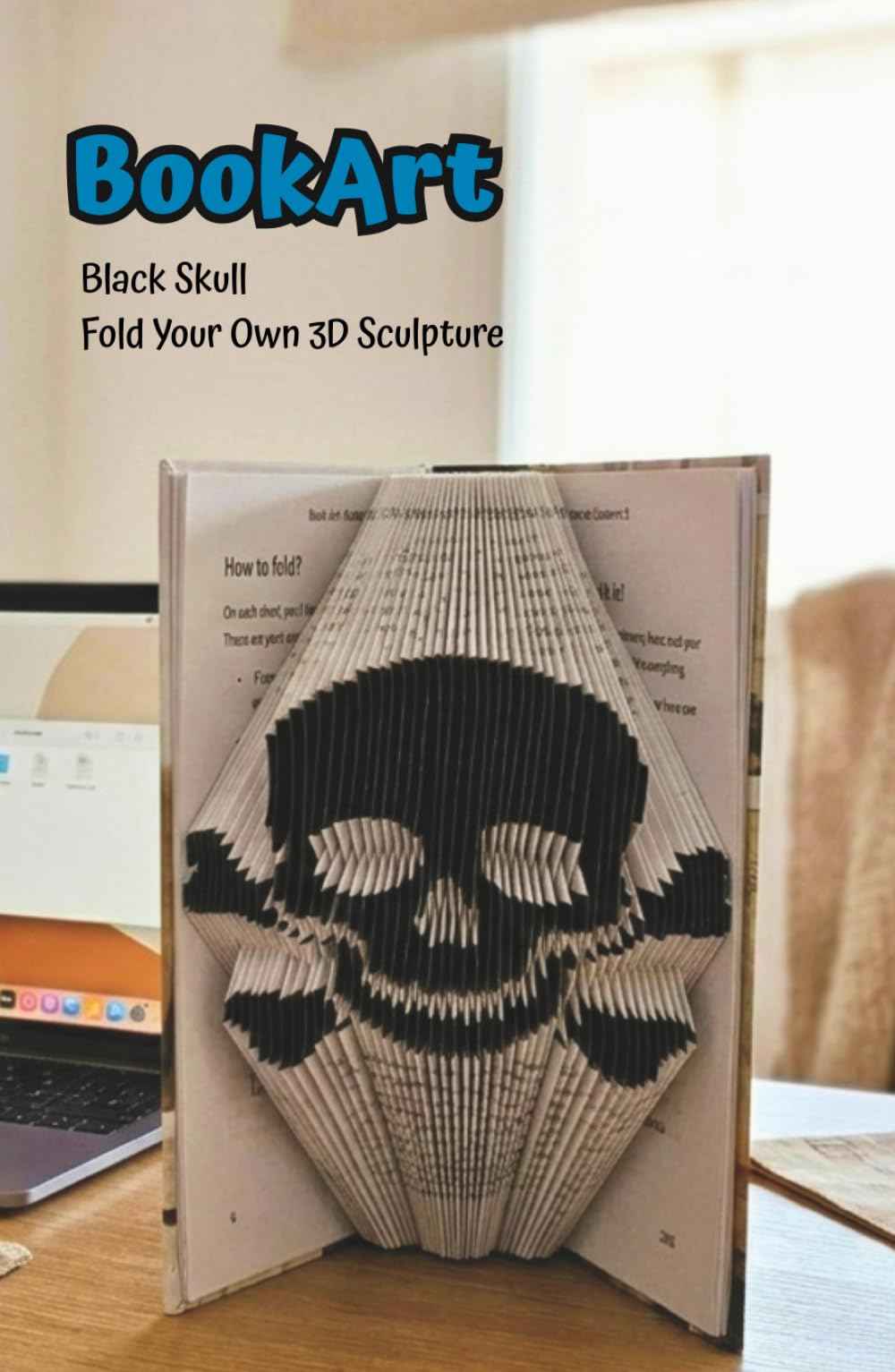 Skull BookArt — Fold Your Own 3D Skull & Crossbones Sculpture: Unique Halloween Gift for Kids & Teens | Pre-Marked Pages | No Experience Needed | Screen-Free Activity | Perfect for Halloween & Birthdays