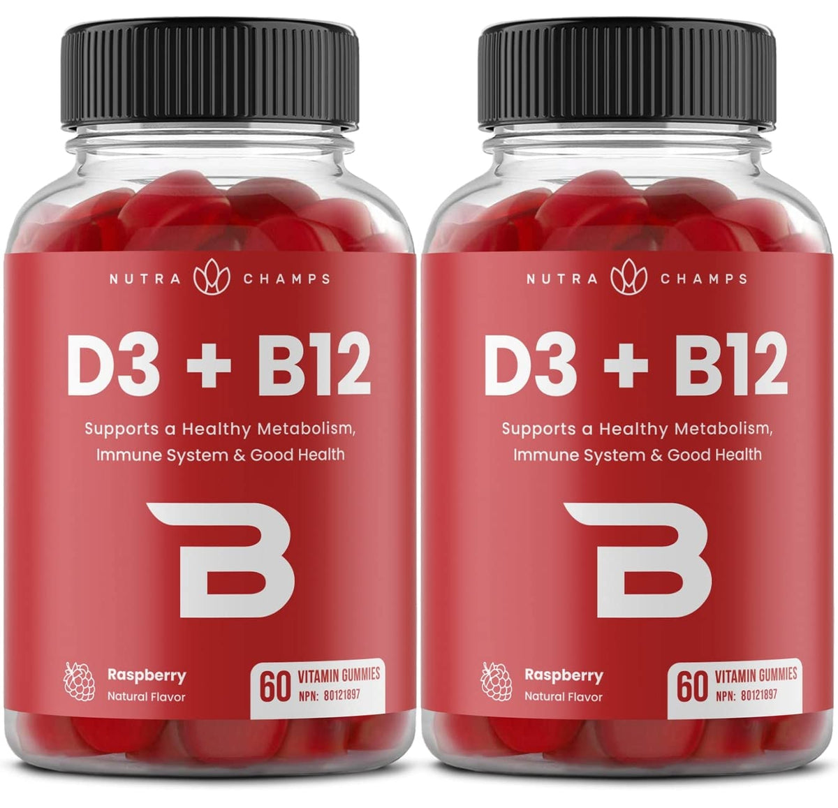 Vitamin D3 1000 IU + B12 1000mcg Per Serving | Chewable Vitamins B & D Gummies for Adults, Kids, Women & Men | Enhanced With Folate for Energy & Immunity | 120 Gummies 🍁 All In One Marketplace Canada