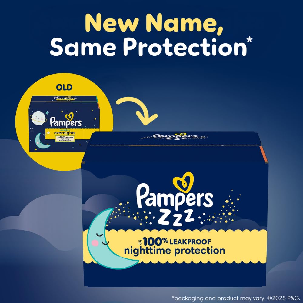 Pampers ZZZ Overnight Diapers, Size 5, Nighttime Protection Disposable Baby Diaper, 1 Pack (Count of 88) 🍁 All In One Marketplace Canada