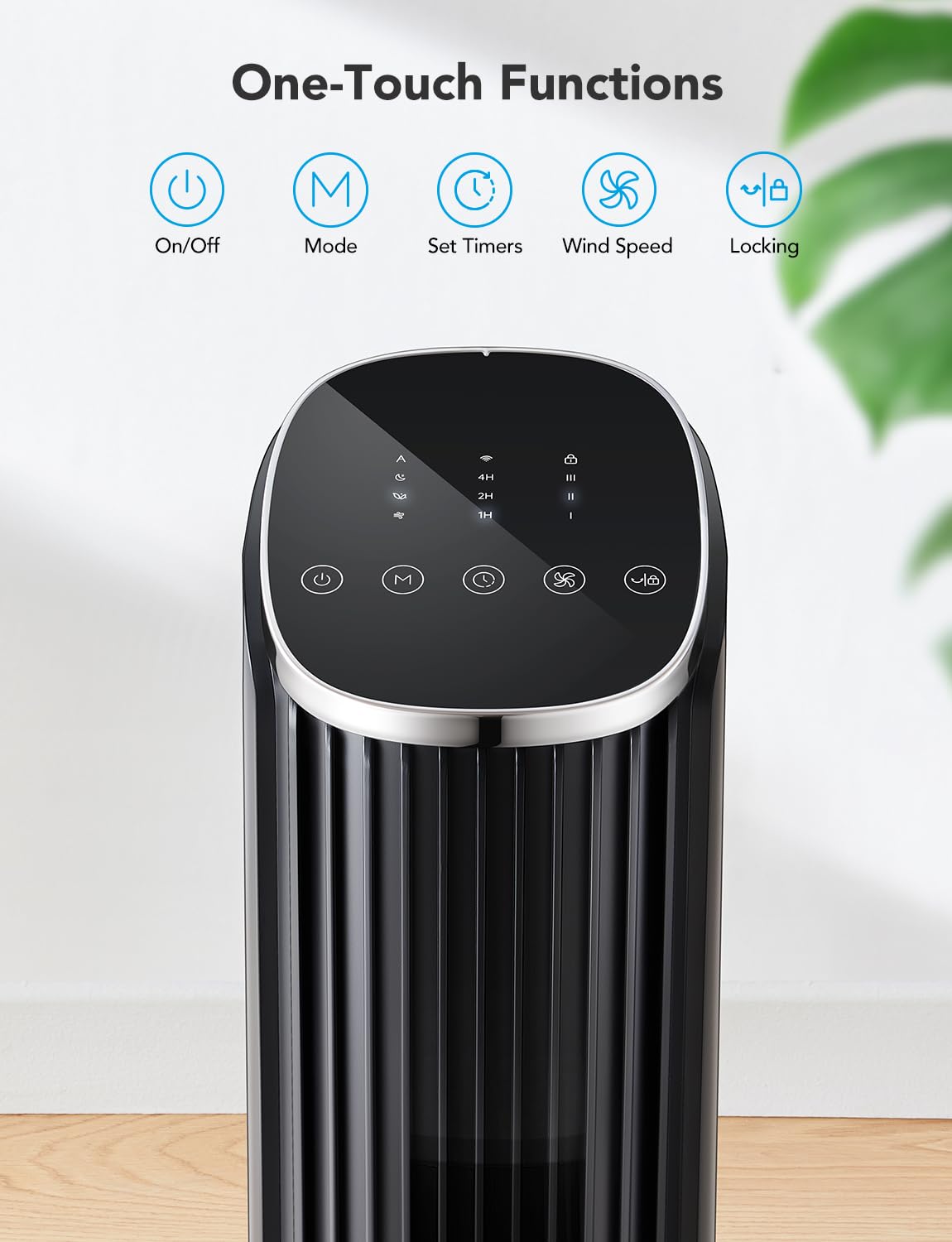 GoveeLife Black Tower Fan for Bedroom, 36" Smart Floor Fan with App/Voice Control, Temperature Sensor, 5 Modes 8 Speeds(25ft/s), 29dB Quiet Oscillating Fan for Office, 24H Timer, Auto Cooling 🍁 All In One Marketplace Canada