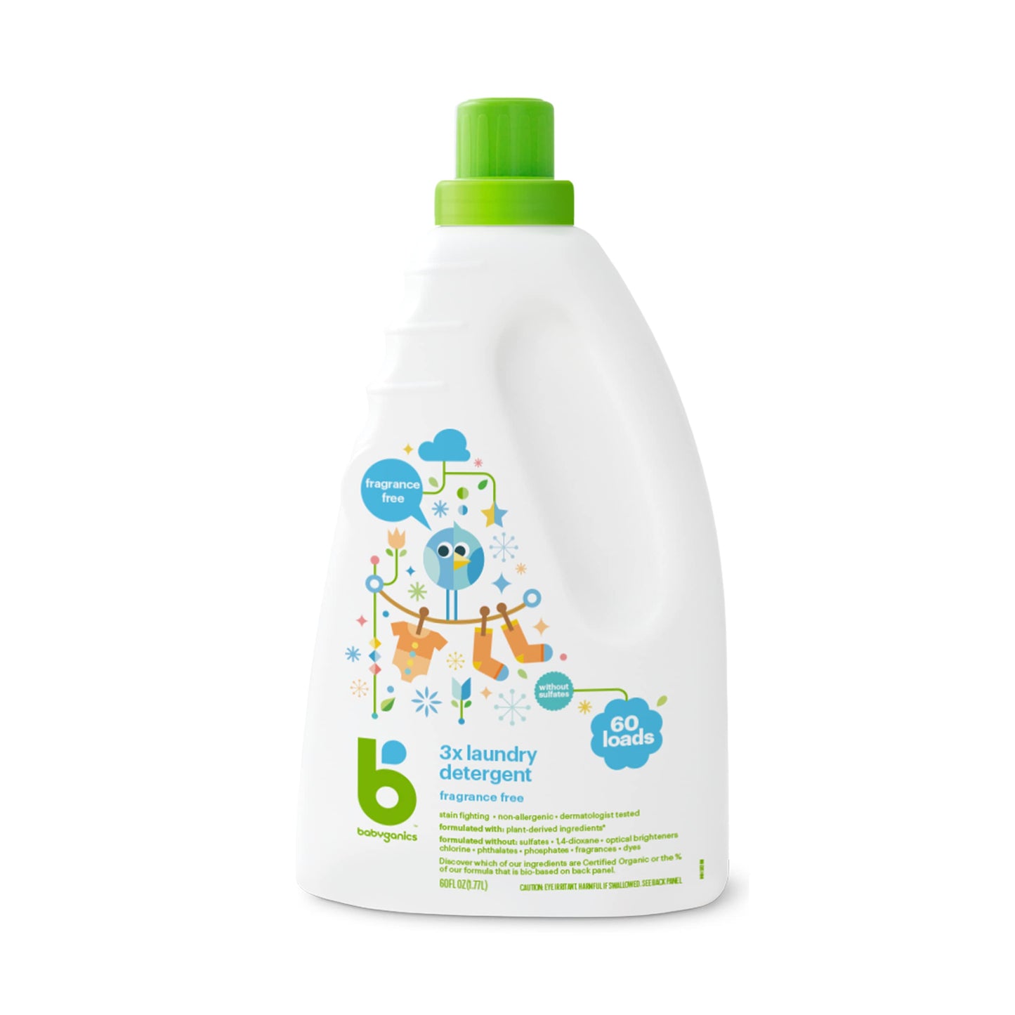 Babyganics Fragrance-Free Baby Laundry Detergent, Simple Ingredients for Gentle Care, Formulated for Delicate Fabrics & Skin, Dye Free, 1.77 Liter, Packaging May Vary 🍁 All In One Marketplace Canada