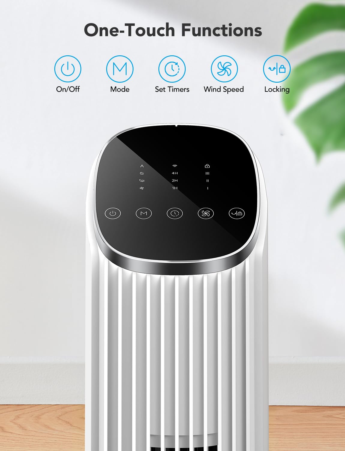 GoveeLife White Tower Fan for Bedroom, 36" Smart Floor Fan with App/Voice Control, Temperature Sensor, 5 Modes 8 Speeds(25ft/s), 29dB Quiet Oscillating Fan for Office, 24H Timer, Auto Cooling 🍁 All In One Marketplace Canada