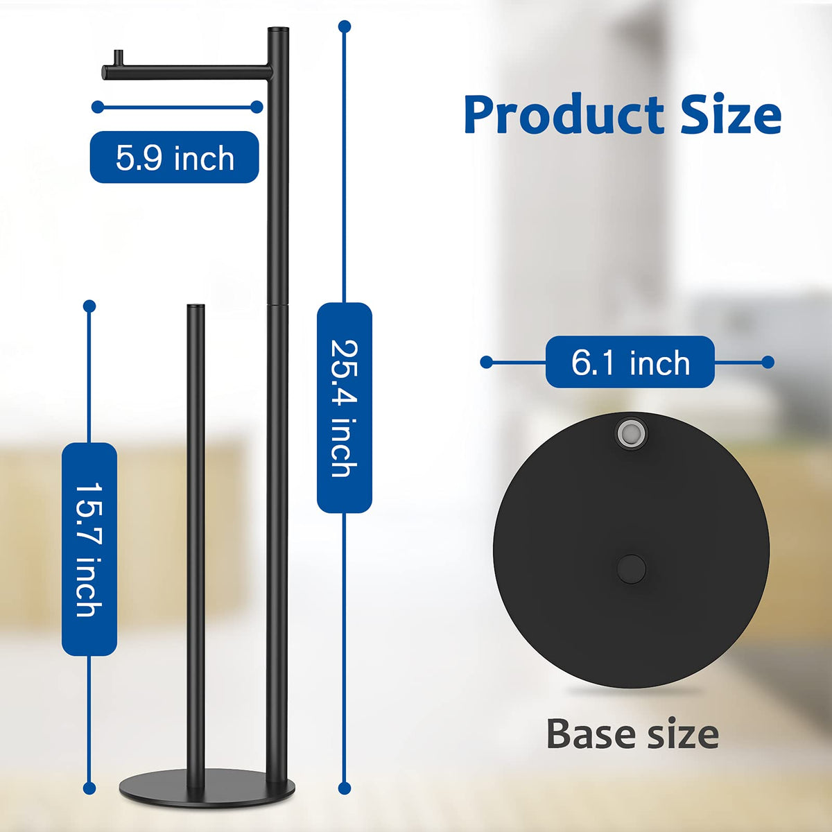 Toilet Paper Holder Stand, Bathroom Toilet Paper Roll Holder Stand with Reserve, Standing Toilet Paper Holder with Storage 🍁 All In One Marketplace Canada