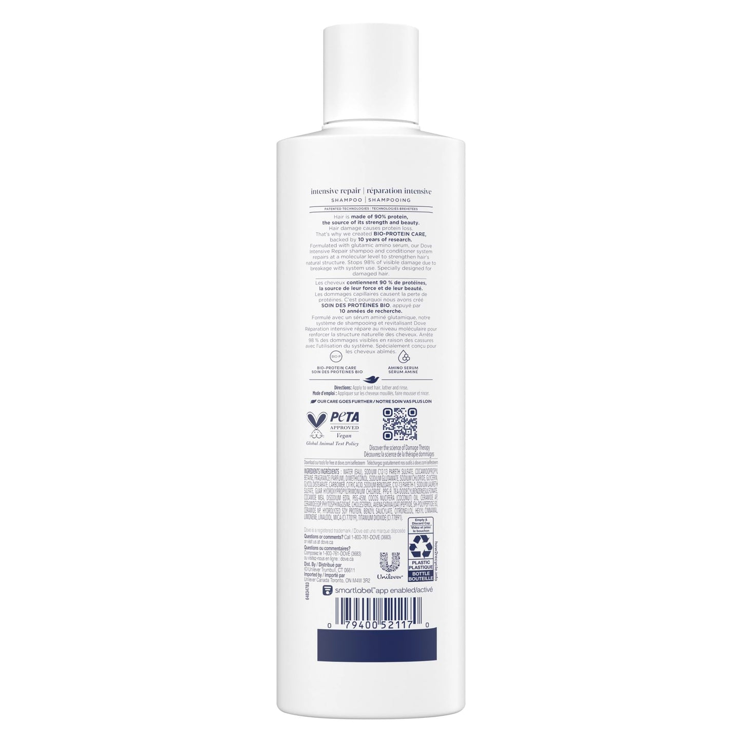 Dove Intensive Repair Shampoo & Conditioner for Damaged Hair, with Liquid Bio-Protein Care technology, 355ml (2 Shampoo + 2 Conditioner) 🍁 All In One Marketplace Canada
