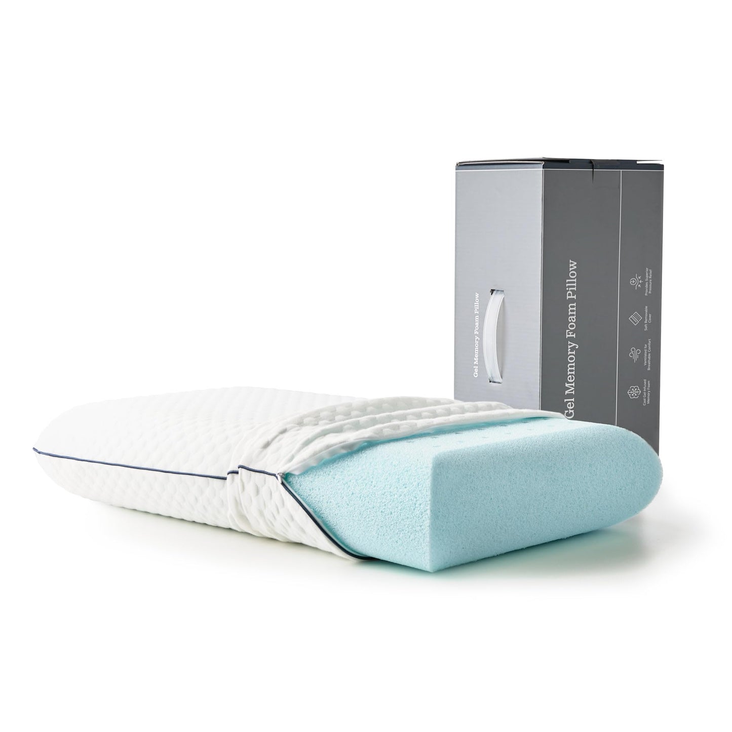 WEEKENDER Ventilated Gel Memory Foam Pillow - Washable Cover - King Size-White 🍁 All In One Marketplace Canada