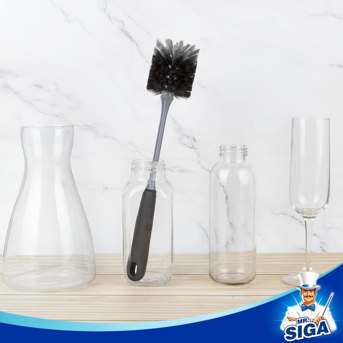 MR.SIGA Long Handle Bottle Brush, Cleaning Brush for Water Bottle, Glassware, 2 Pack 🍁 All In One Marketplace Canada