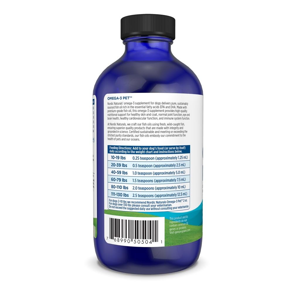 Nordic Naturals Omega 3 Pet – Fish Oil for Dogs & Cats, Supports Healthy Skin, Coat, Joints & Heart – Unflavoured, 237 ml 🍁 All In One Marketplace Canada