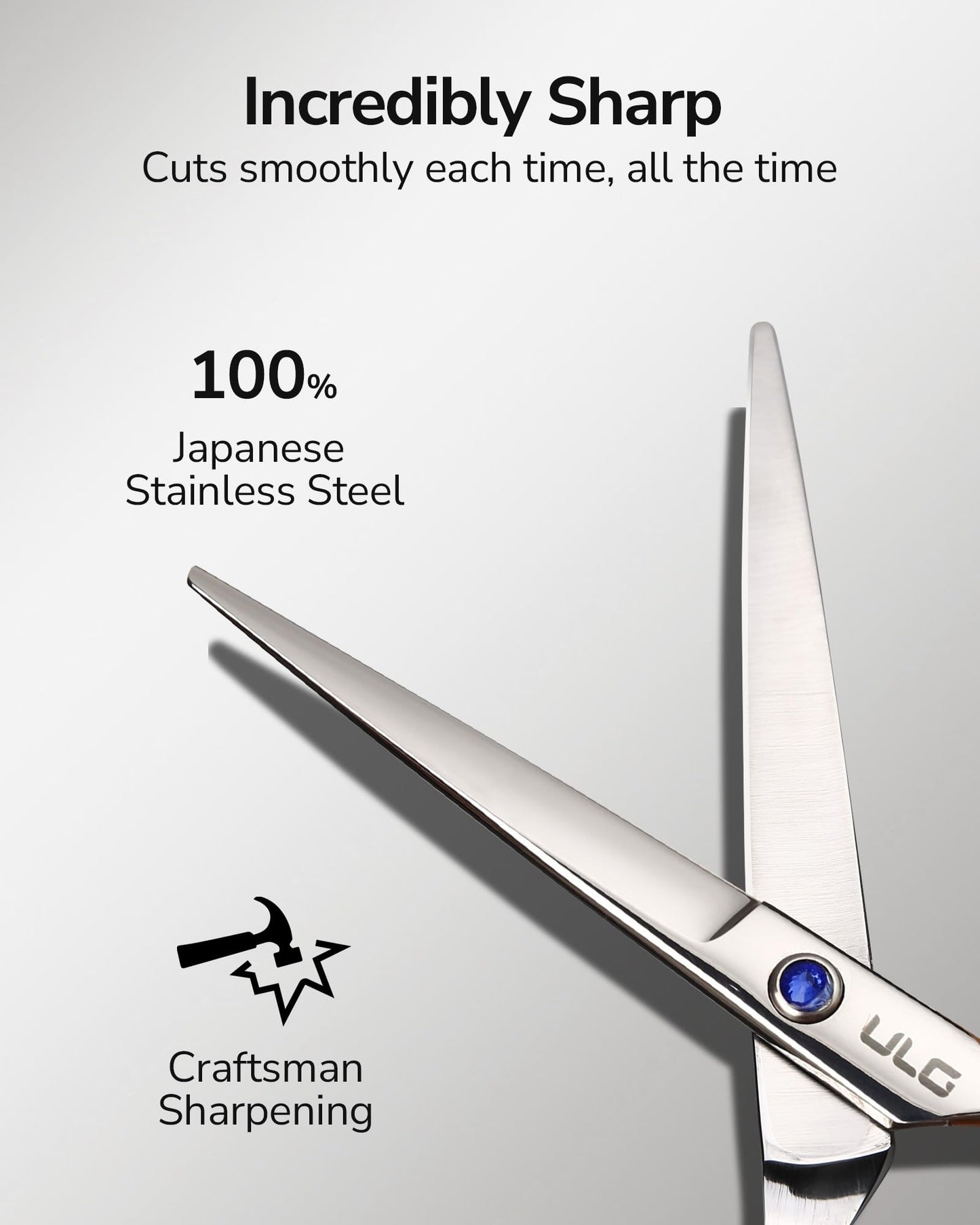 Hair Cutting Scissors, ULG Professional Hair Scissors 6.5 inch Right-Hand Razor Edge Barber Shears Salon Hair Cutting Shears Made of Japanese Stainless Steel, Hand Sharpened Blue 🍁 All In One Marketplace Canada
