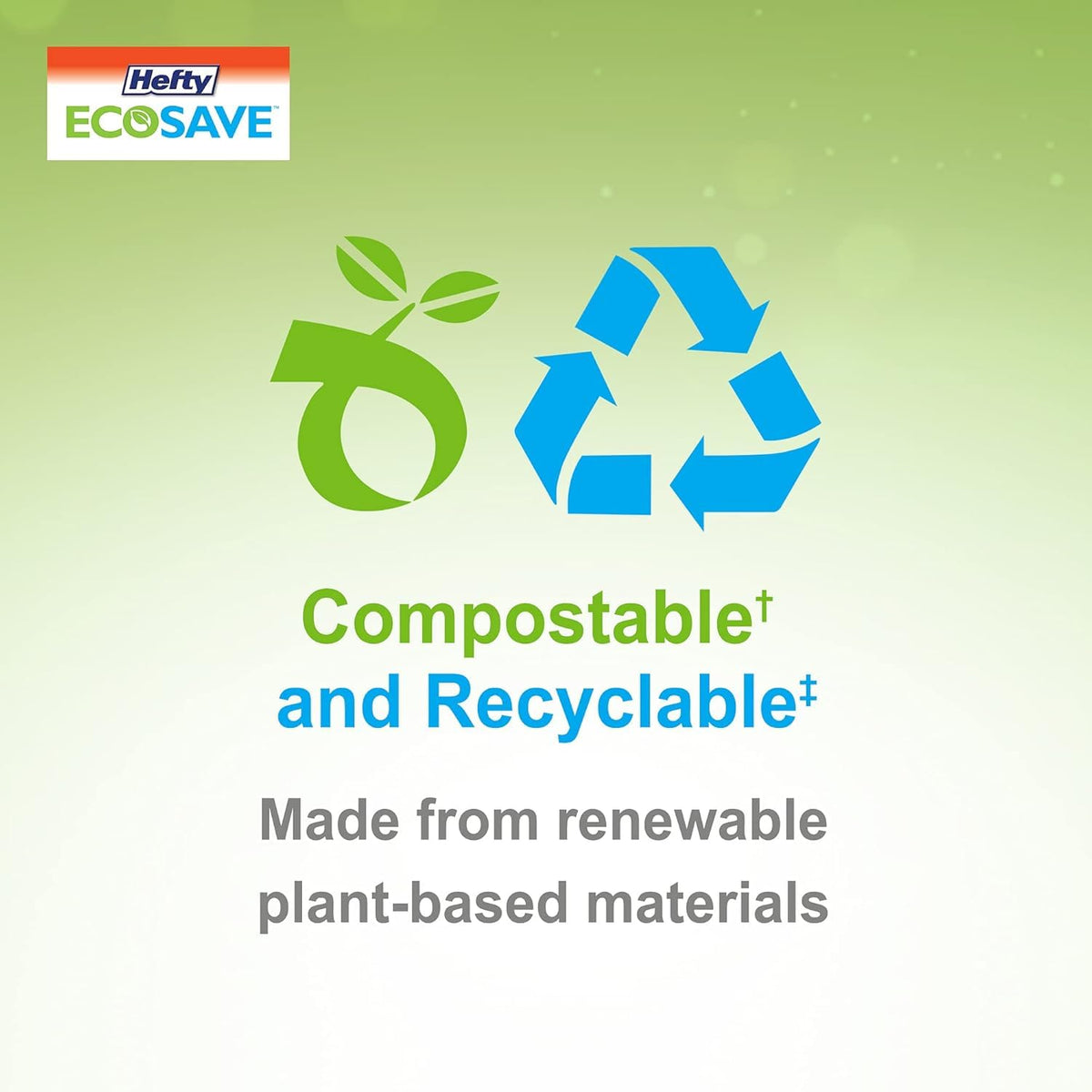 Hefty ECOSAVE Compostable Disposable Paper Plates Dinner 10", 80 Count 🍁 All In One Marketplace Canada