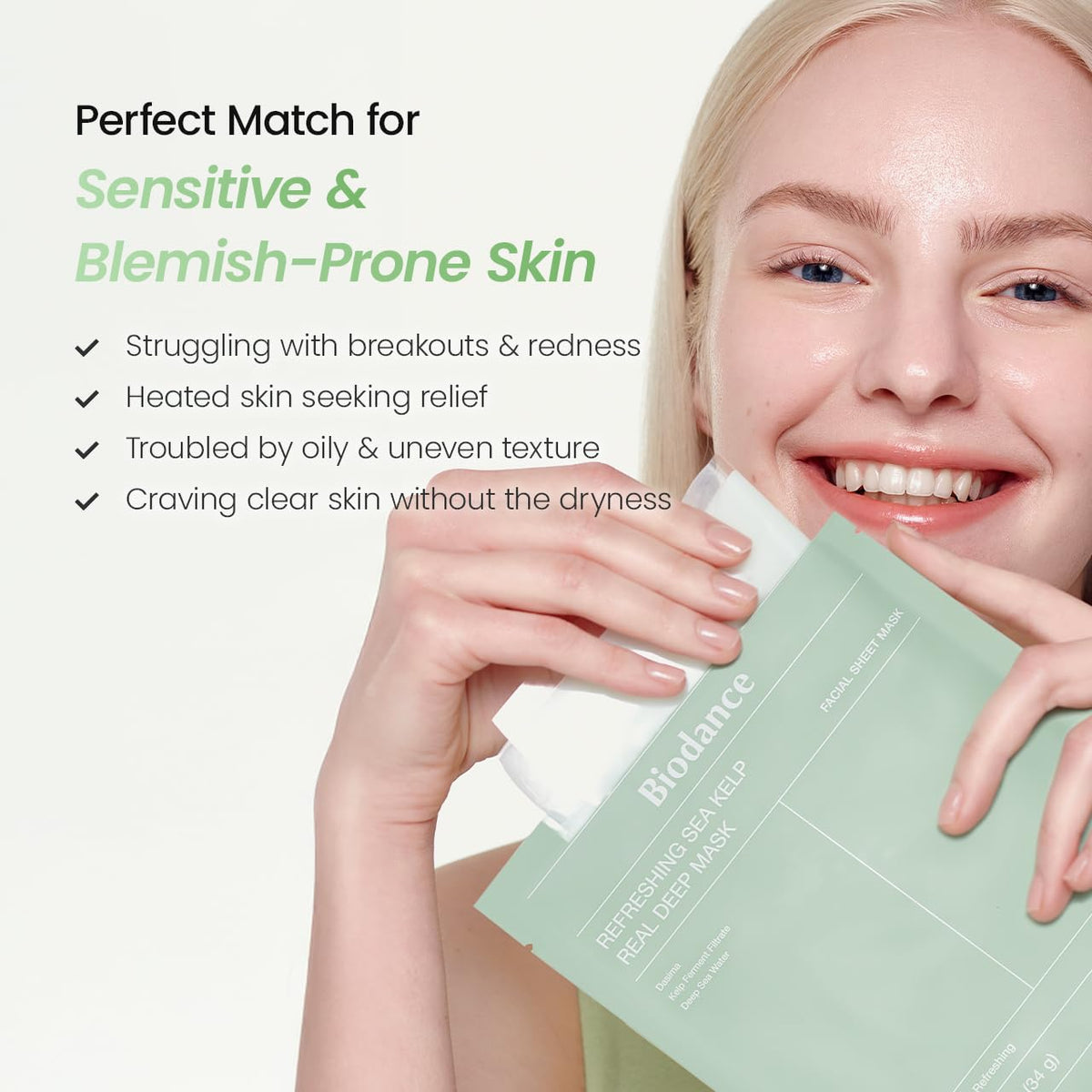 BIODANCE Refreshing Sea kelp Real Deep Mask, Hydrogel Mask, Calming, Oil & Sebum Control, Blemish Care, Korean Skincare, 1.19oz(34g) x 4eaBIODANCE Refreshing Sea kelp Real Deep Mask, Hydrogel Mask, Calming, Oil & Sebum Control, Blemish Care, Korean Skinca