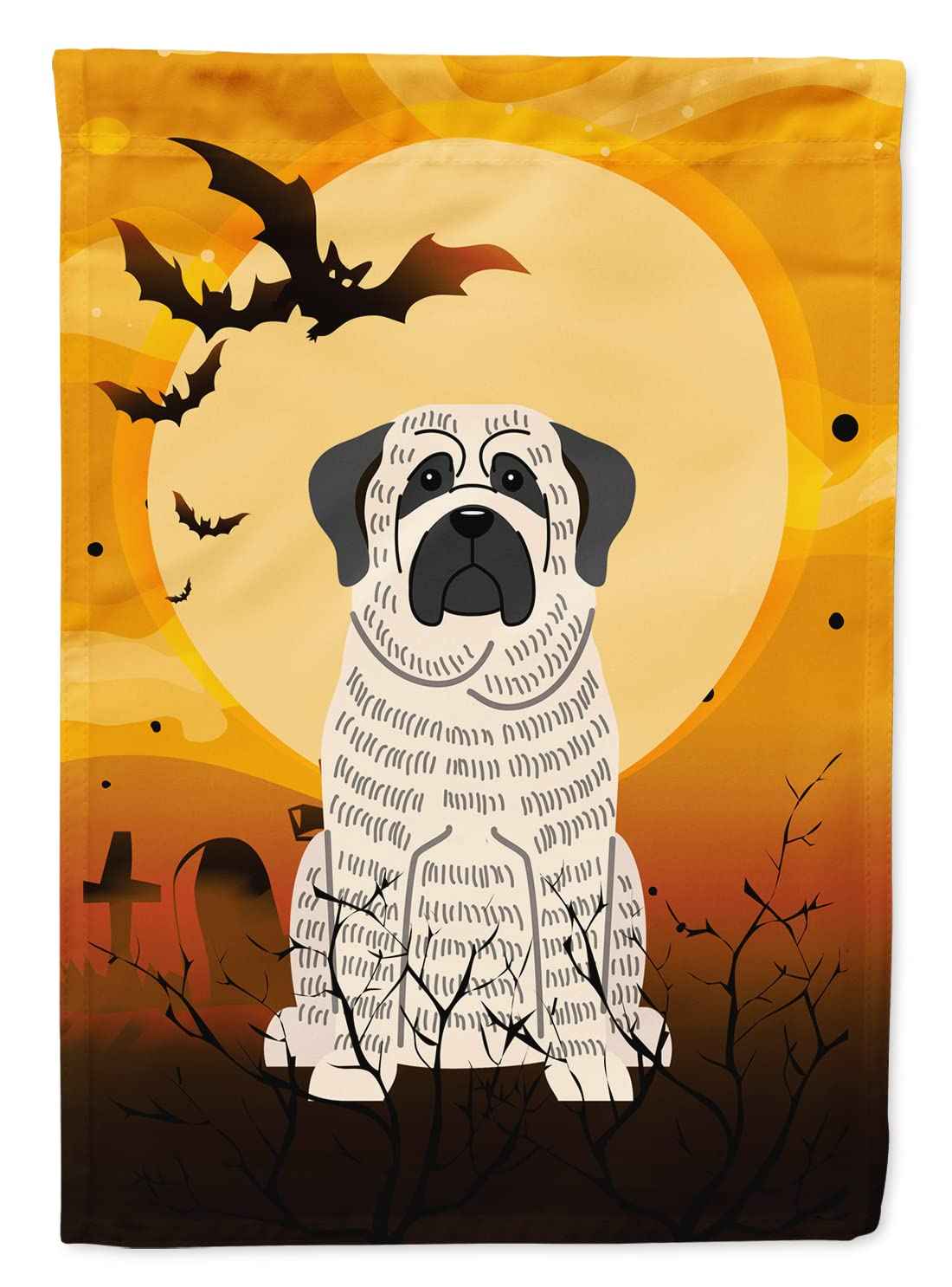 Caroline's Treasures BB4282CHF Halloween Mastiff Brindle White Canvas House Size Flag, Large, Multicolor