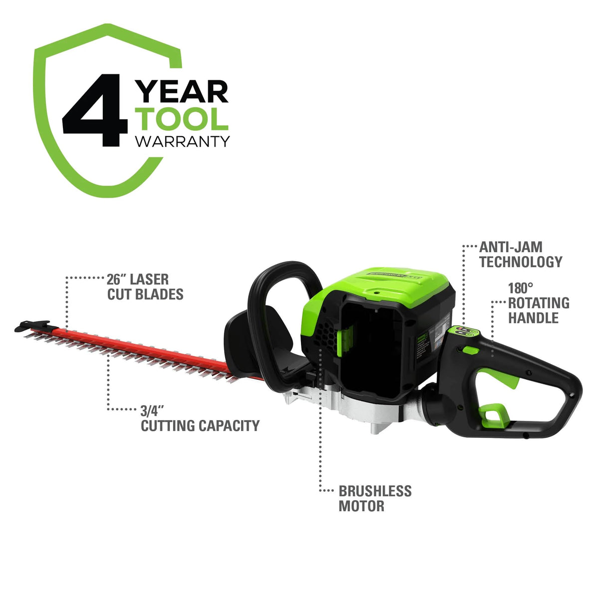 GreenWorks Pro 80V 26-Inch Cordless Hedge Trimmer, Battery Not Included, GHT80320 🍁 All In One Marketplace Canada
