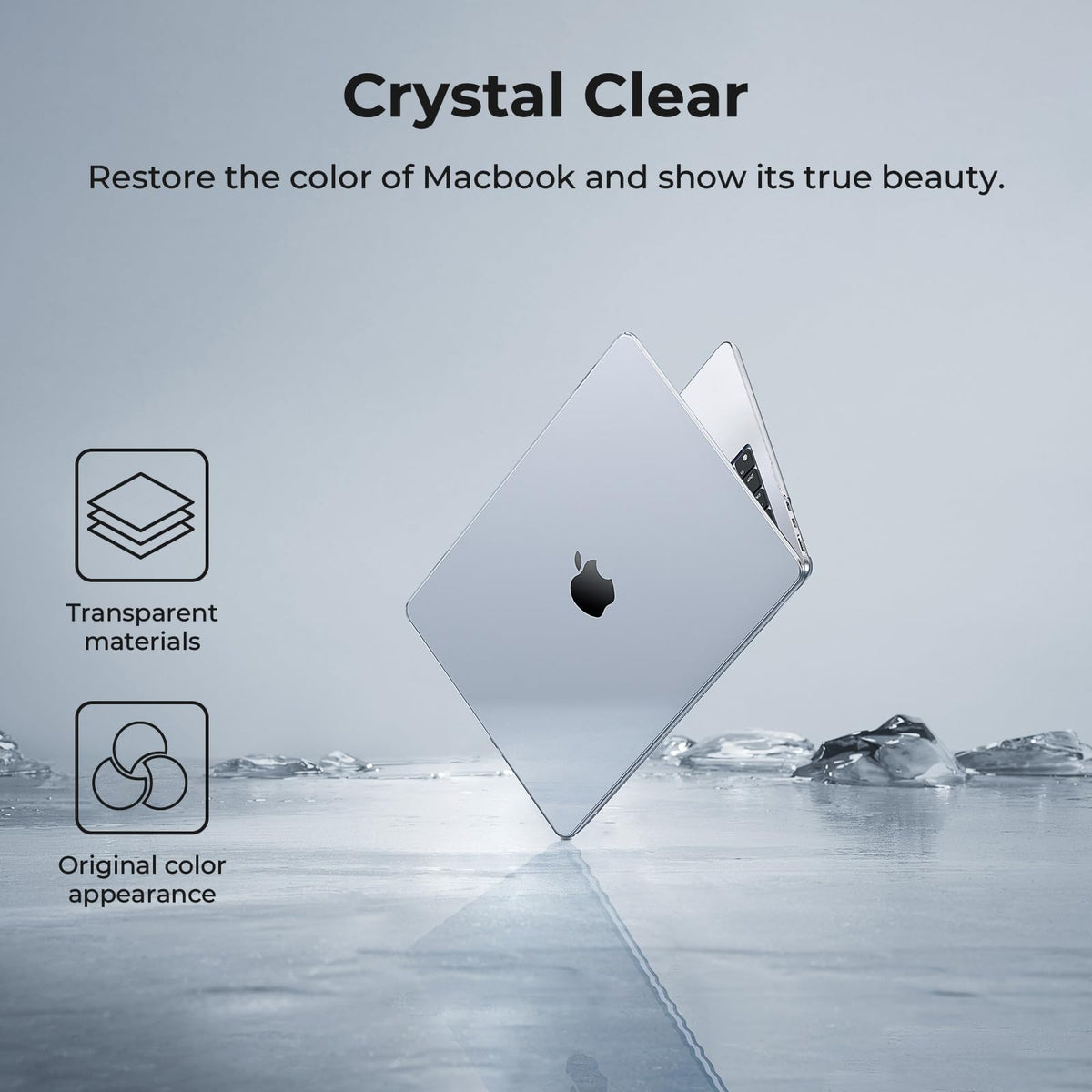 EooCoo Case Compatible with MacBook Air 13 inch M5 M4 M3 M2 2026-2022 A3449 A3240 A3113 A2681, 13.6" Hard Case Cover & Keyboard Skin & Screen Protector for Laptop Air 13.6 inch - Crystal Clear 🍁 All In One Marketplace Canada