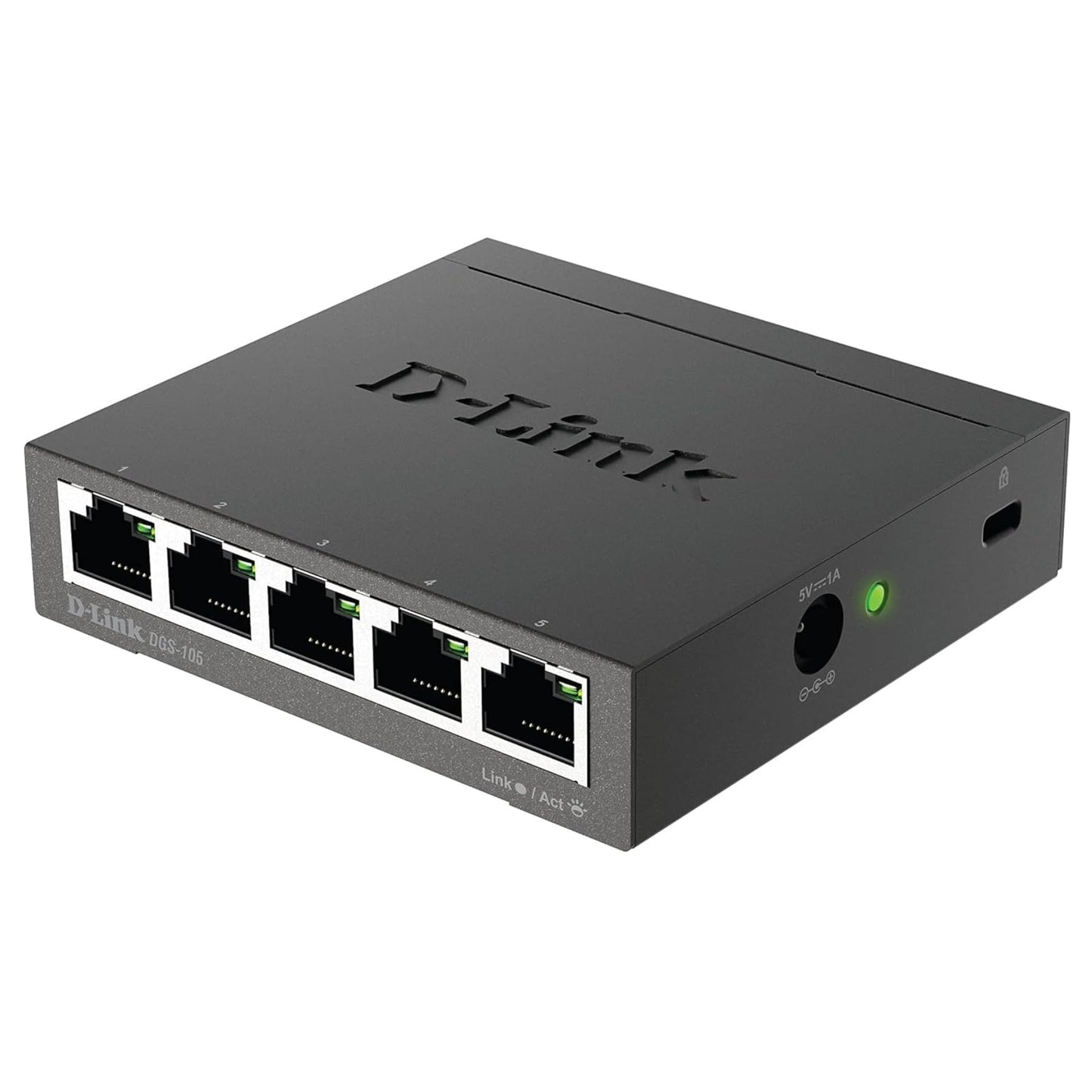 D-Link DGS-105, 5 Port Gigabit Ethernet Switch Unmanaged, Network Splitter, Silent Fanless, Network Hub, Sturdy Metal with Shielded Ports, Desktop/Wall Mount, QoS, Energy Saving, Plug and Play 🍁 All In One Marketplace Canada