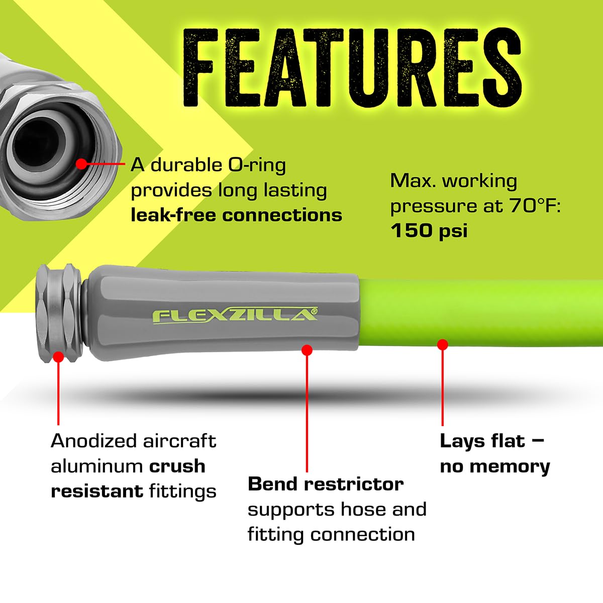 Legacy Manufacturing HFZG5100YW Flexzilla ZillaGreen Garden Hose, 5/8" by 100' 🍁 All In One Marketplace Canada